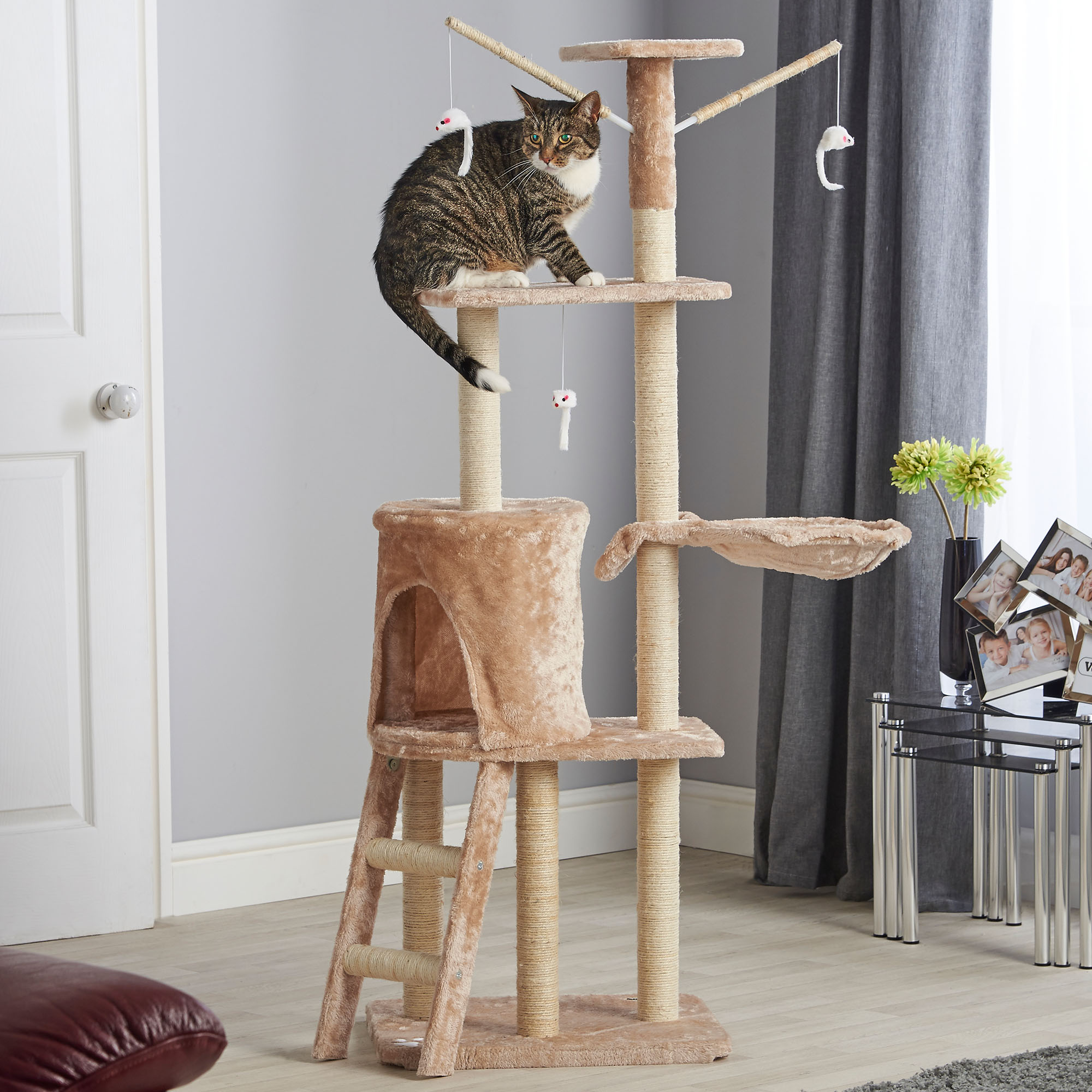 Milo & Misty Cat Tree Scratching Post Tower Activity Centre Toys ...