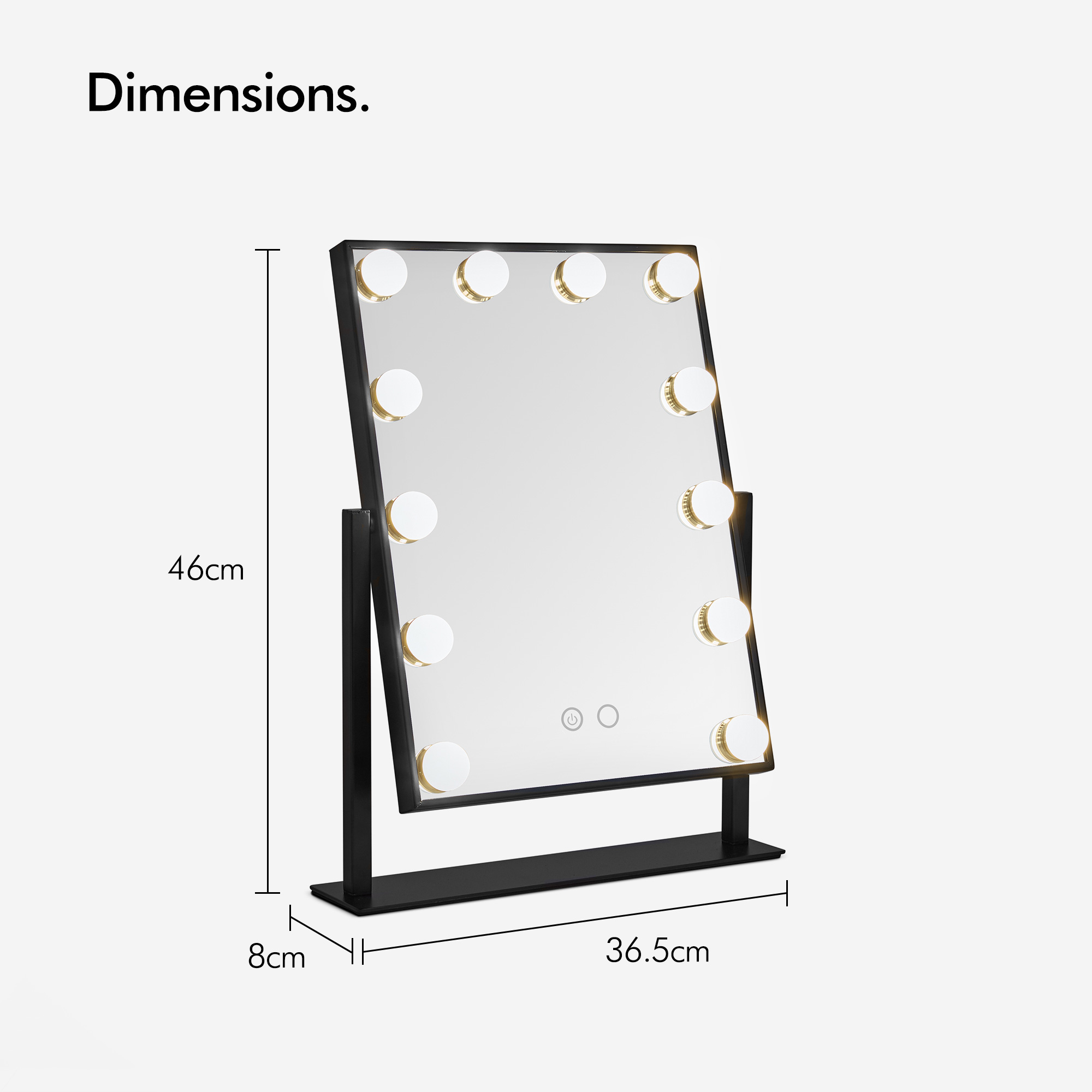 Details About Beautify Hollywood Mirror For Makeup 12 Led Bulb Table Top Vanity Bathroom