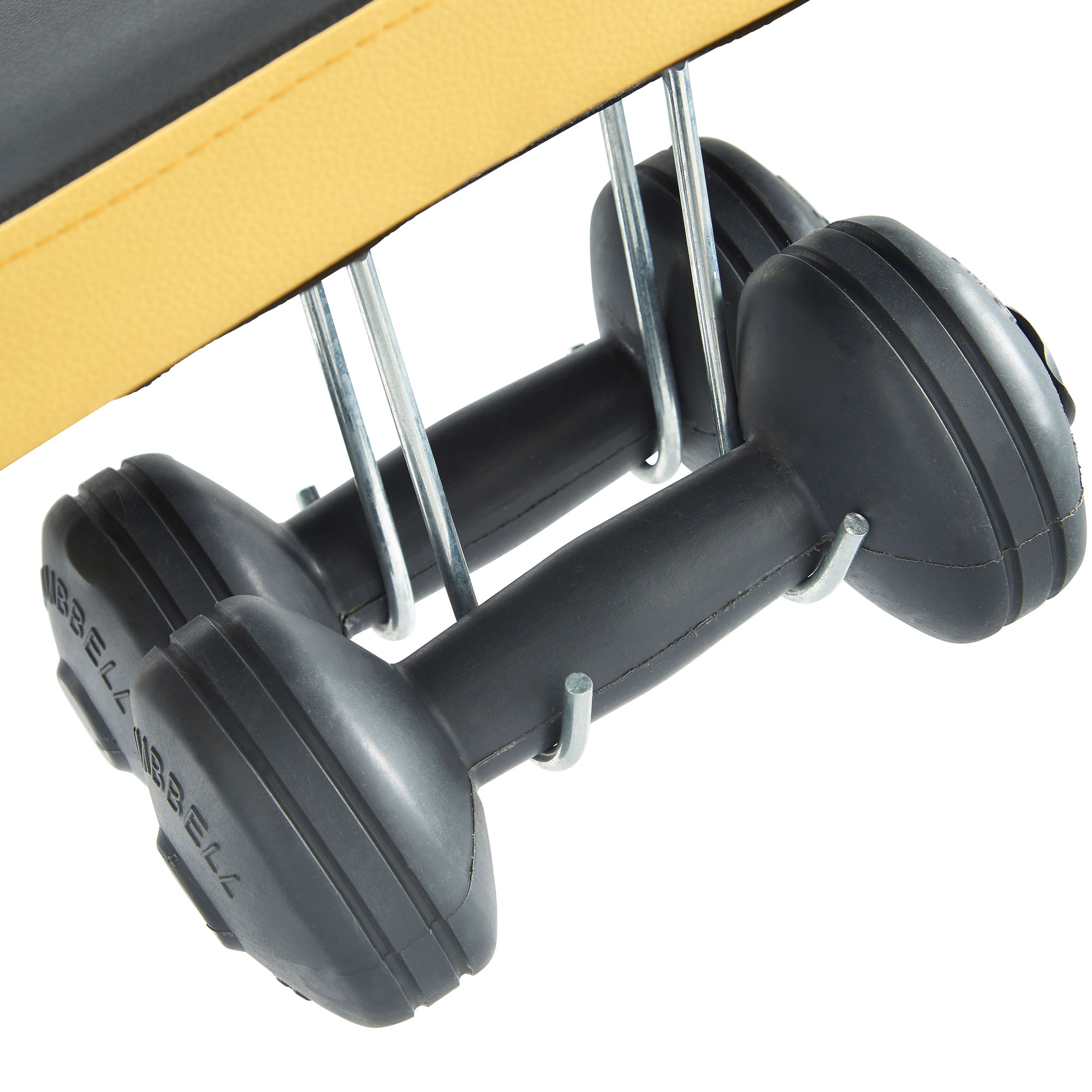 gold coast ab sit up bench comes with 2x 1.5kg dumbbells