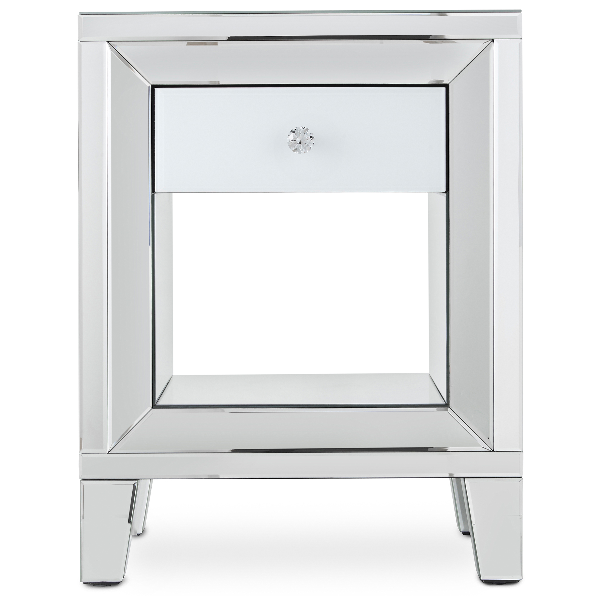Beautify White Mirrored Furniture Dressing Table Stool Bedside Sentinel Beautify Mirrored White Furniture Stool Dressing Table Or Bedside
