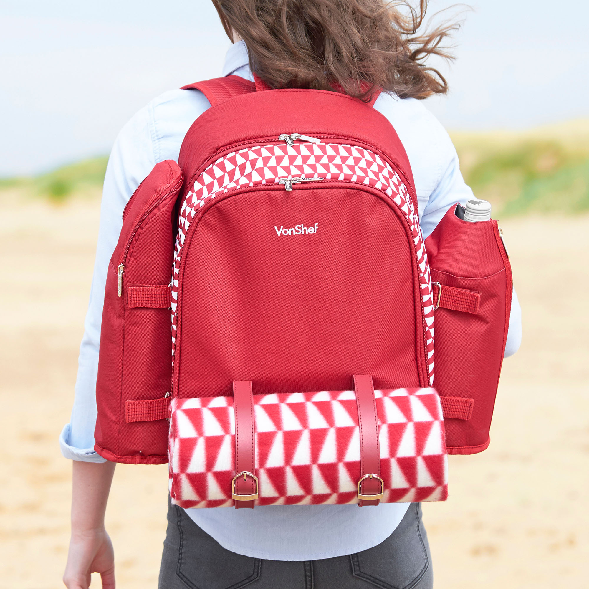 picnic backpack with blanket