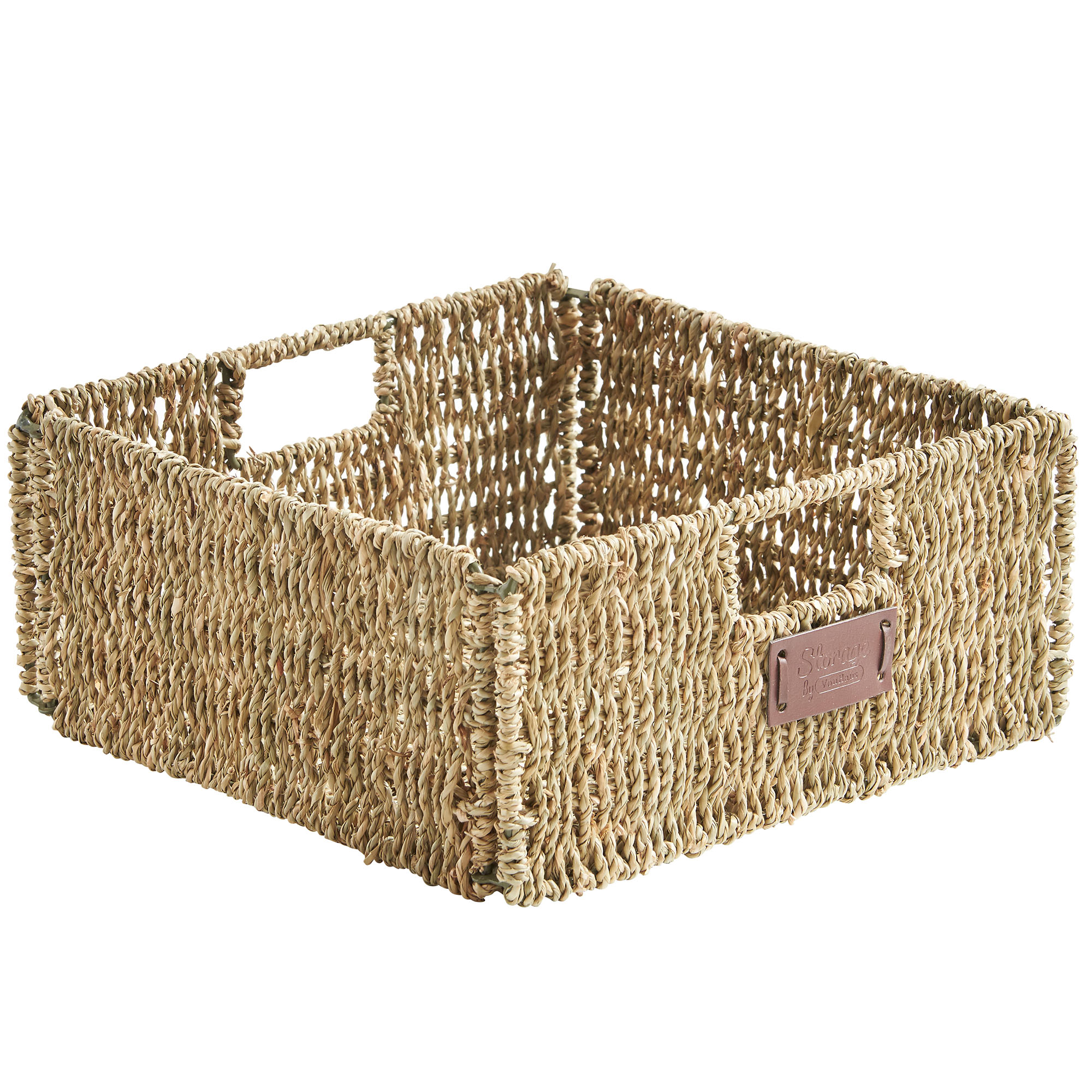 Vonhaus Set Of 3 Square Seagrass Storage Organizer Baskets With Insert Handles Ebay