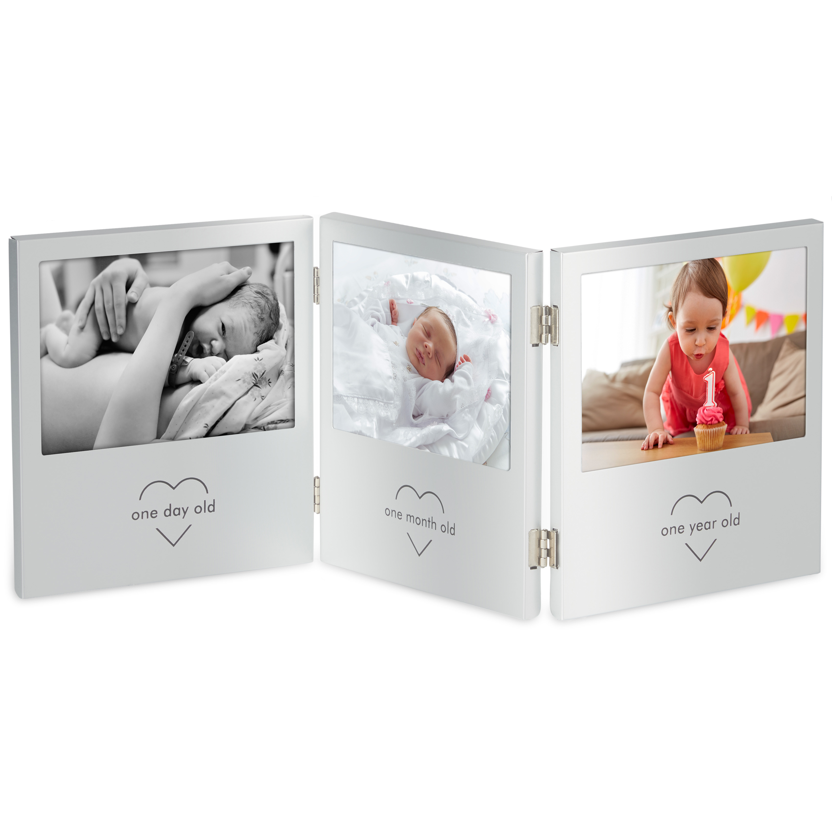 VonHaus My First Year Triple Picture Frame Keepsake Ultrasound Baby Photo Gift