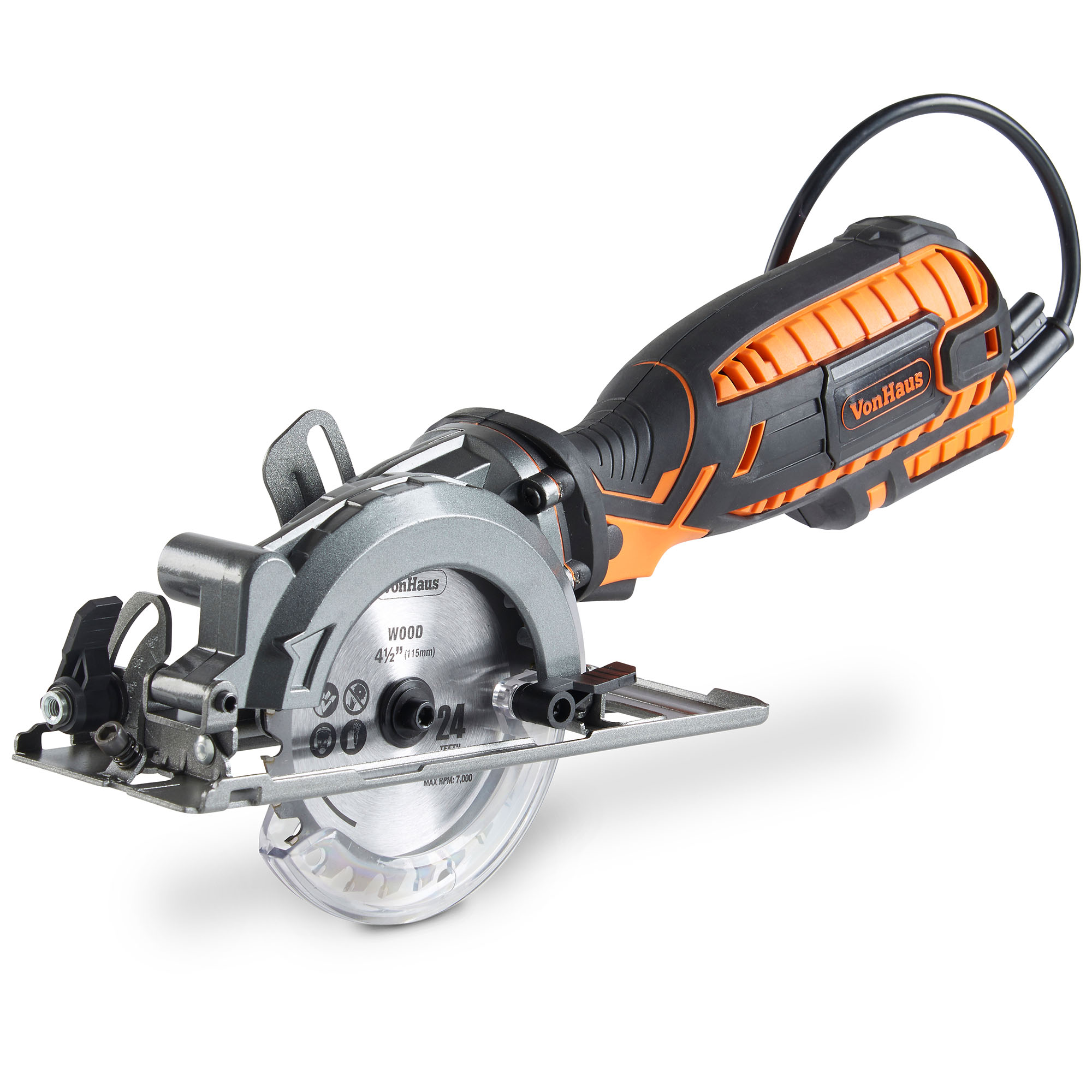 VonHaus 5.8 Amp Compact Circular Saw Kit 3500 RPM with Miter Function