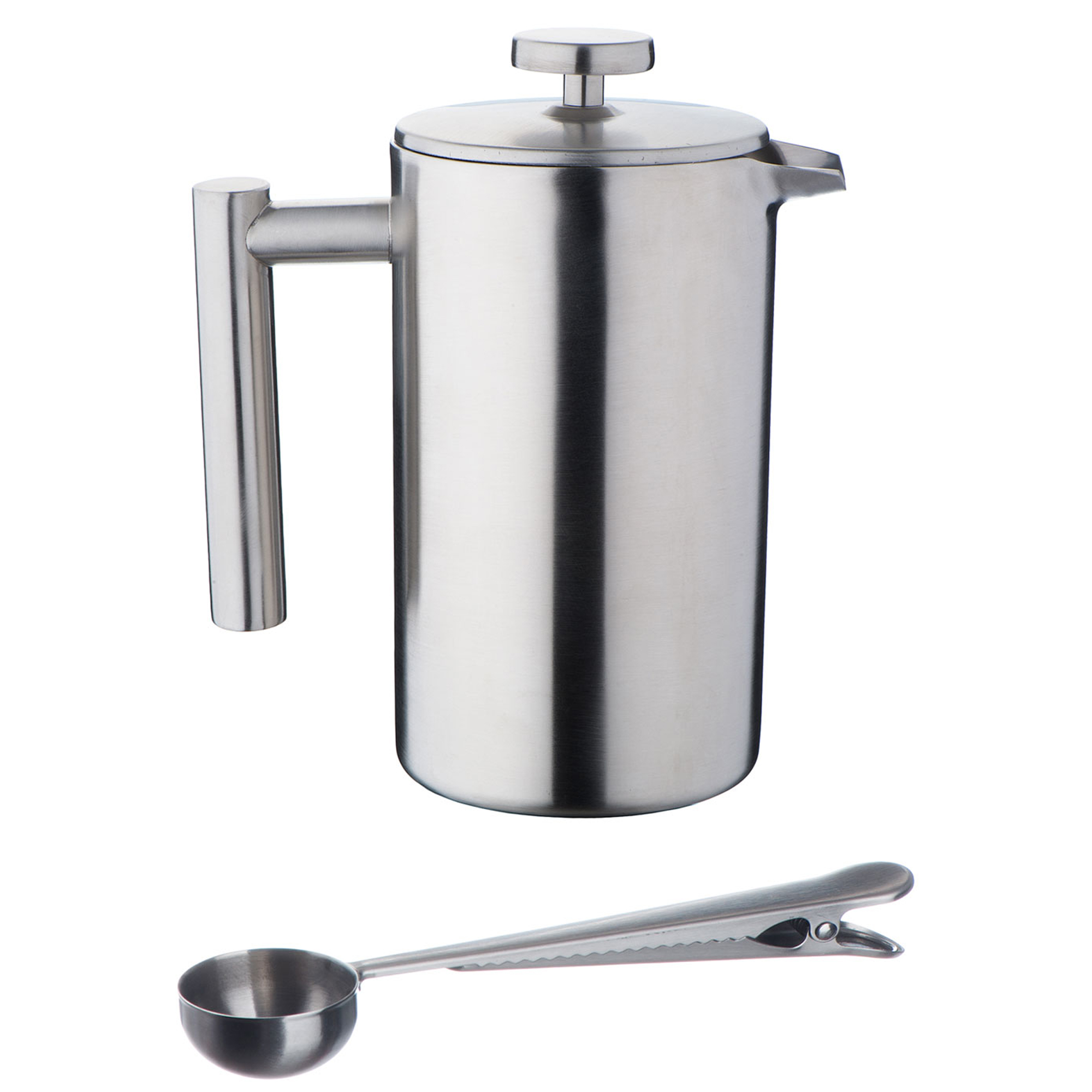 VonShef 8 Cup DoubleWall Stainless Steel French Press Cafetiere Coffee