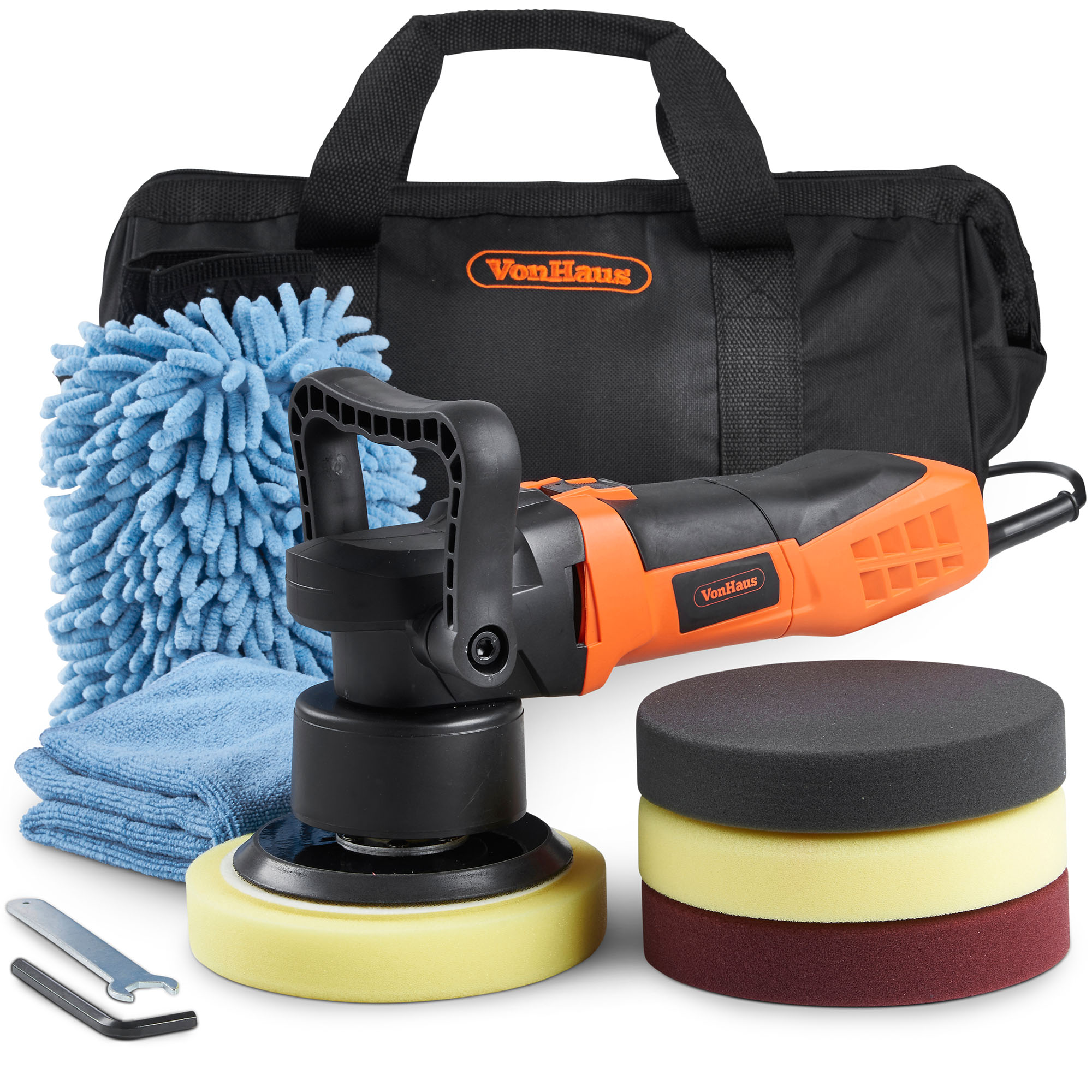 VonHaus 6" Random Orbital Polisher Buffer Kit with Variable Speed 1500