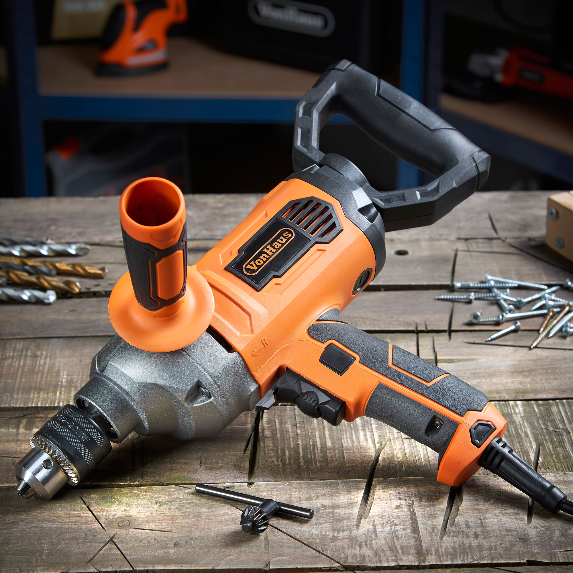 VonHaus 10 Amp 1/2” Spade Handle Drill Mud/Paint Mixer with Variable