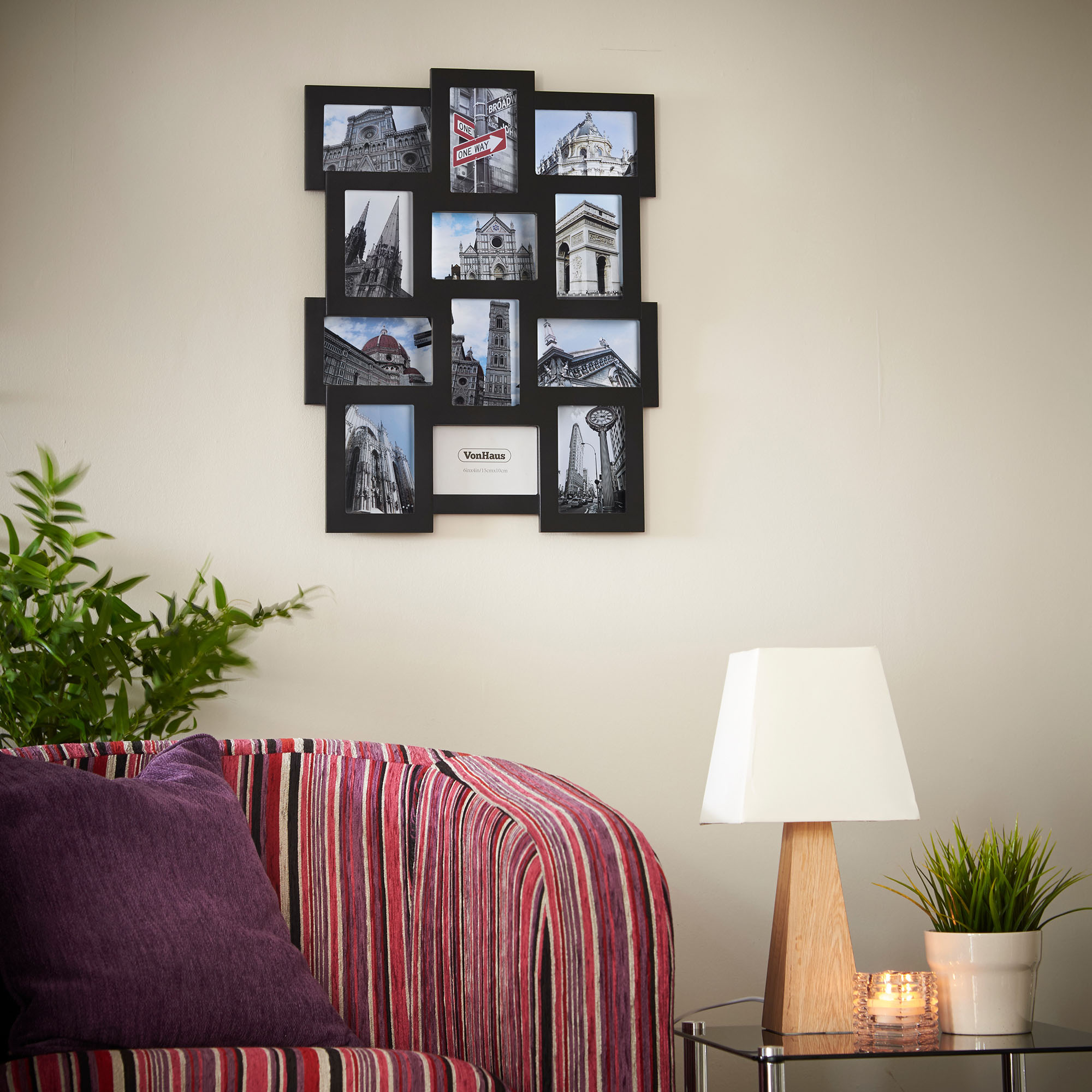 Vonhaus 12x Collage Picture Frames 4x6 Photos Family Home Wall Sentinel Vonhaus Wooden Collage Photo Frame To Hold 12 4 X 6 Inch Photographs