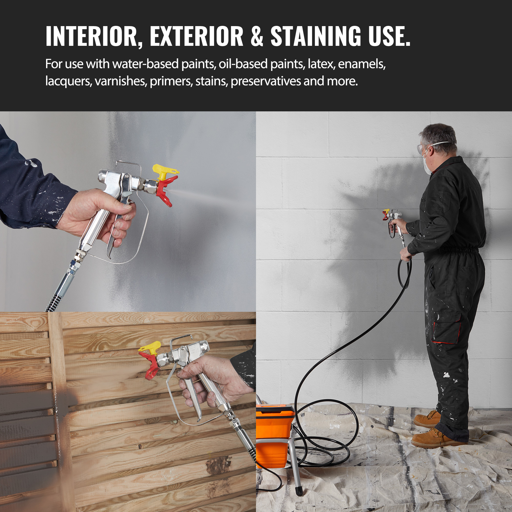 VonHaus 3000PSI Airless Paint Sprayer Powerful Spray Gun with Extension