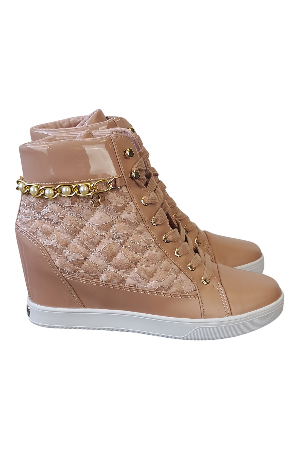 GUESS Rosa QUARANTA PIZZO Tacco Nascosto Zeppa Sneaker 39 GUESS Rosa QUARANTA PIZZO Tacco Nascosto Zeppa Sneaker 39
