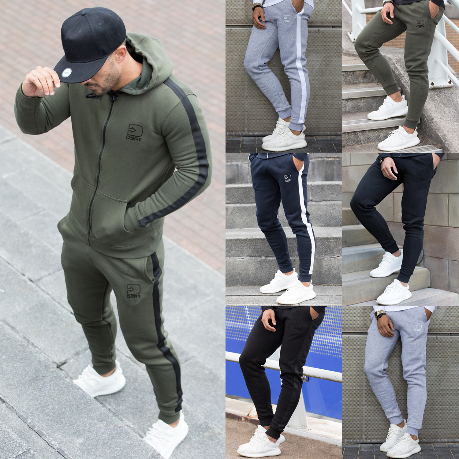 New Mens DSRY Designer Gym Joggers Slim Fit Casual Fitness Tracksuit ...