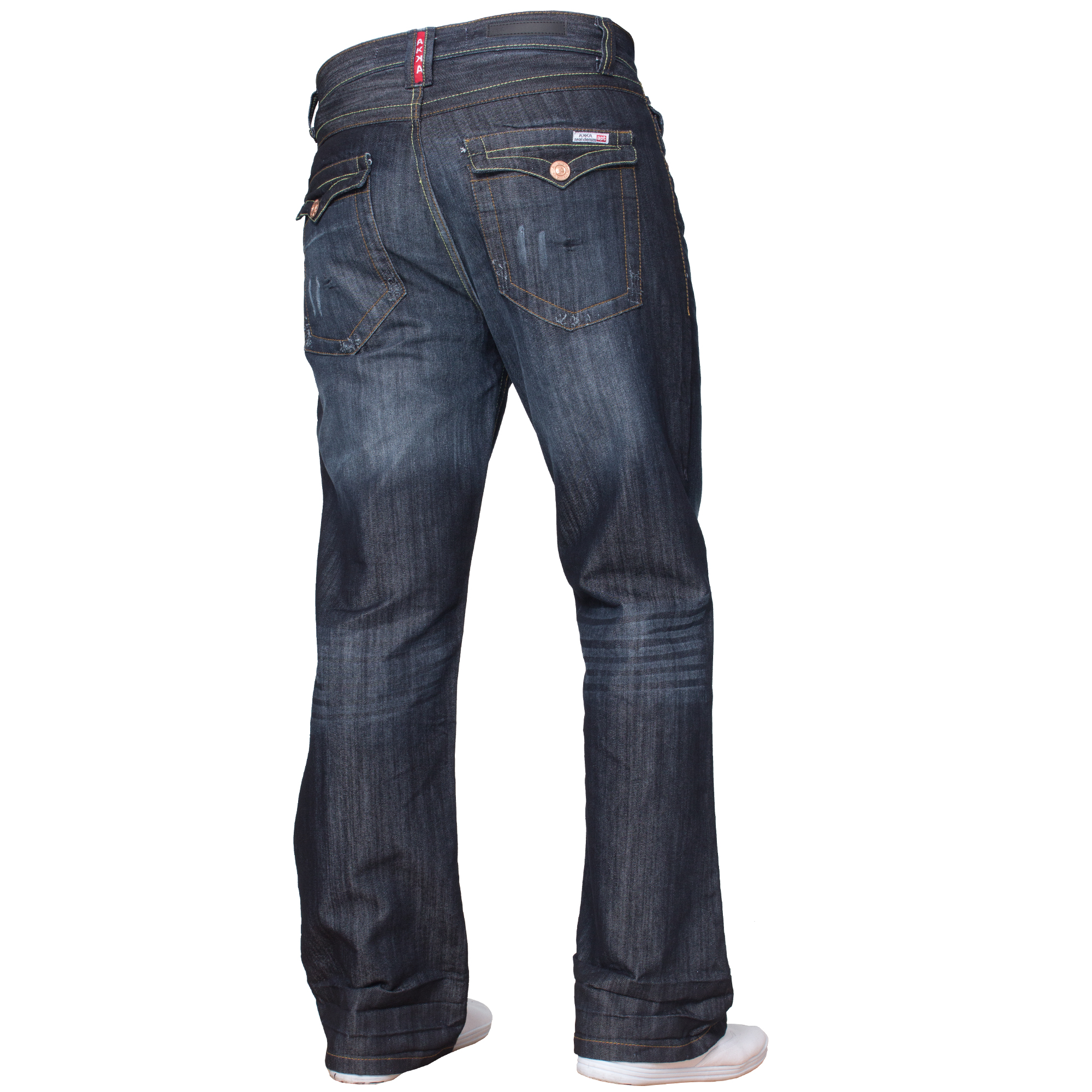 New Mens Basic Bootcut Wide Leg Flared Work Casual Denim Jeans Big King 