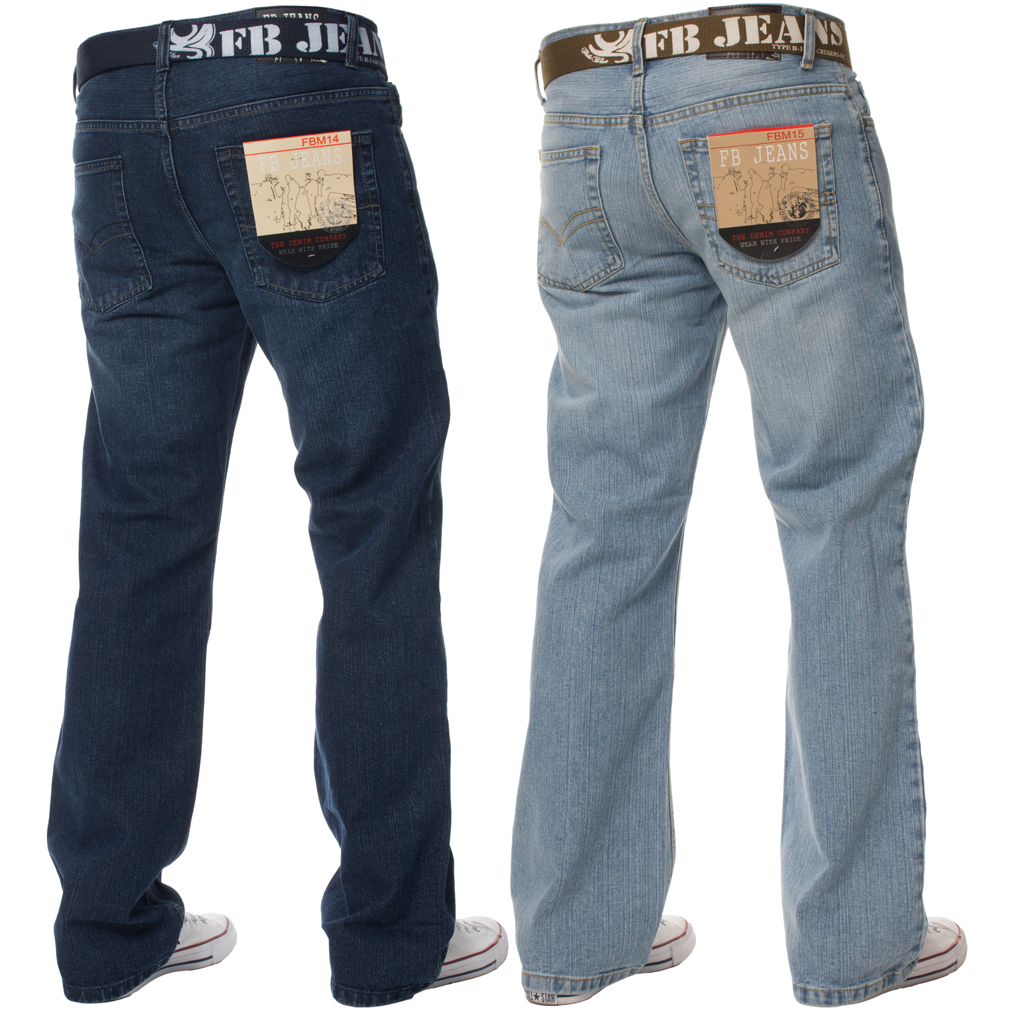 New Mens Straight Leg Heavy Duty Regular Blue Denim Jeans Pants All ...