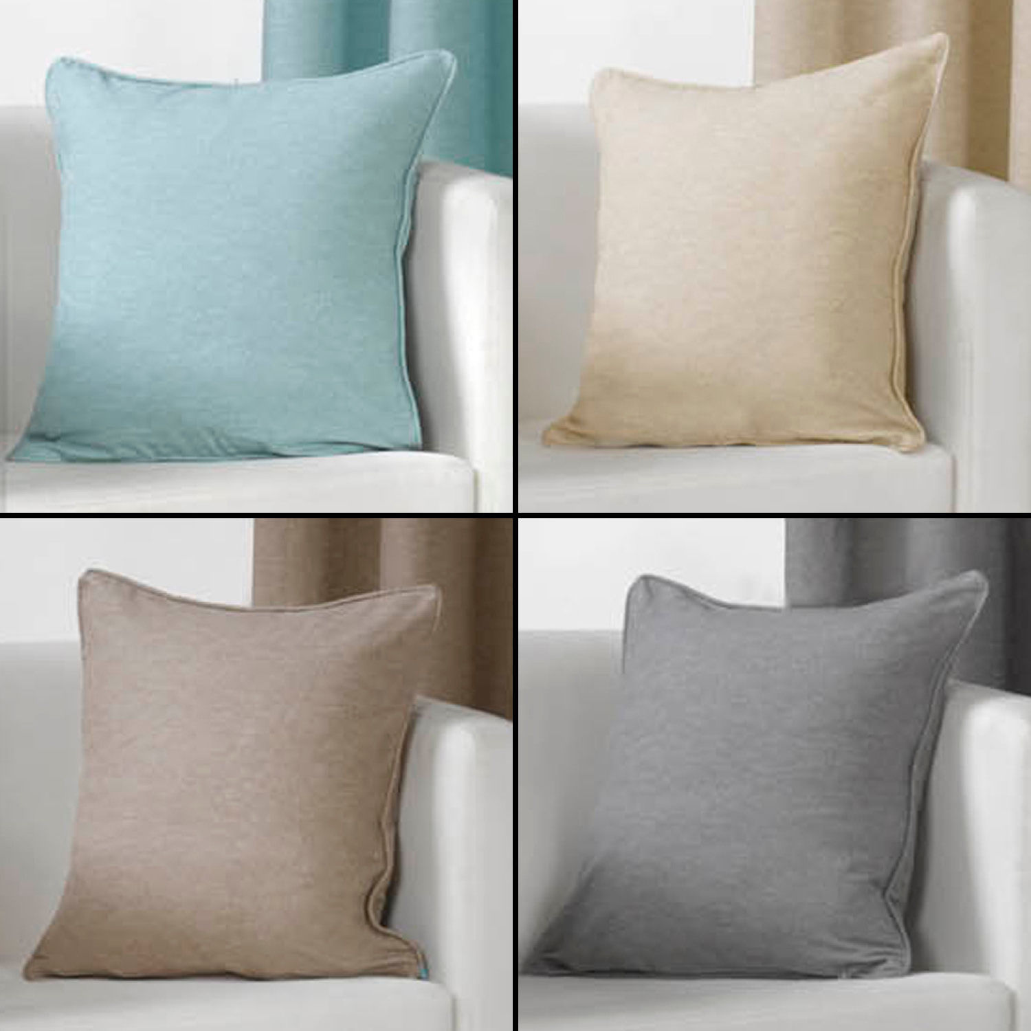 Plain Cushion Cover Case 43x43cm 17 X 17 Cream Grey Duck Egg