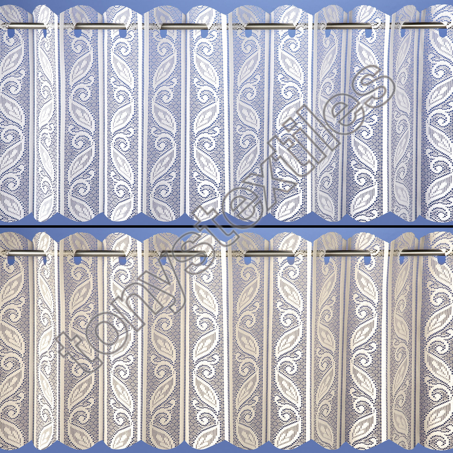 LACE NET VOILE LOUVRE VERTICAL PLEATED WINDOW BLIND PANEL CURTAIN WHITE