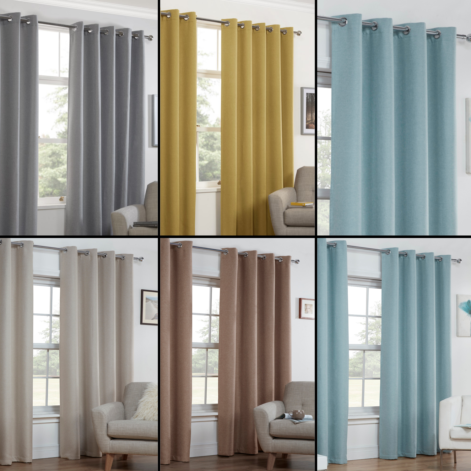 Textured Woven Plain Thermal Blockout Linen Look Pair Eyelet Ring Details About Textured Woven Plain Thermal Blockout Linen Look Pair Eyelet Ring Top Curtains