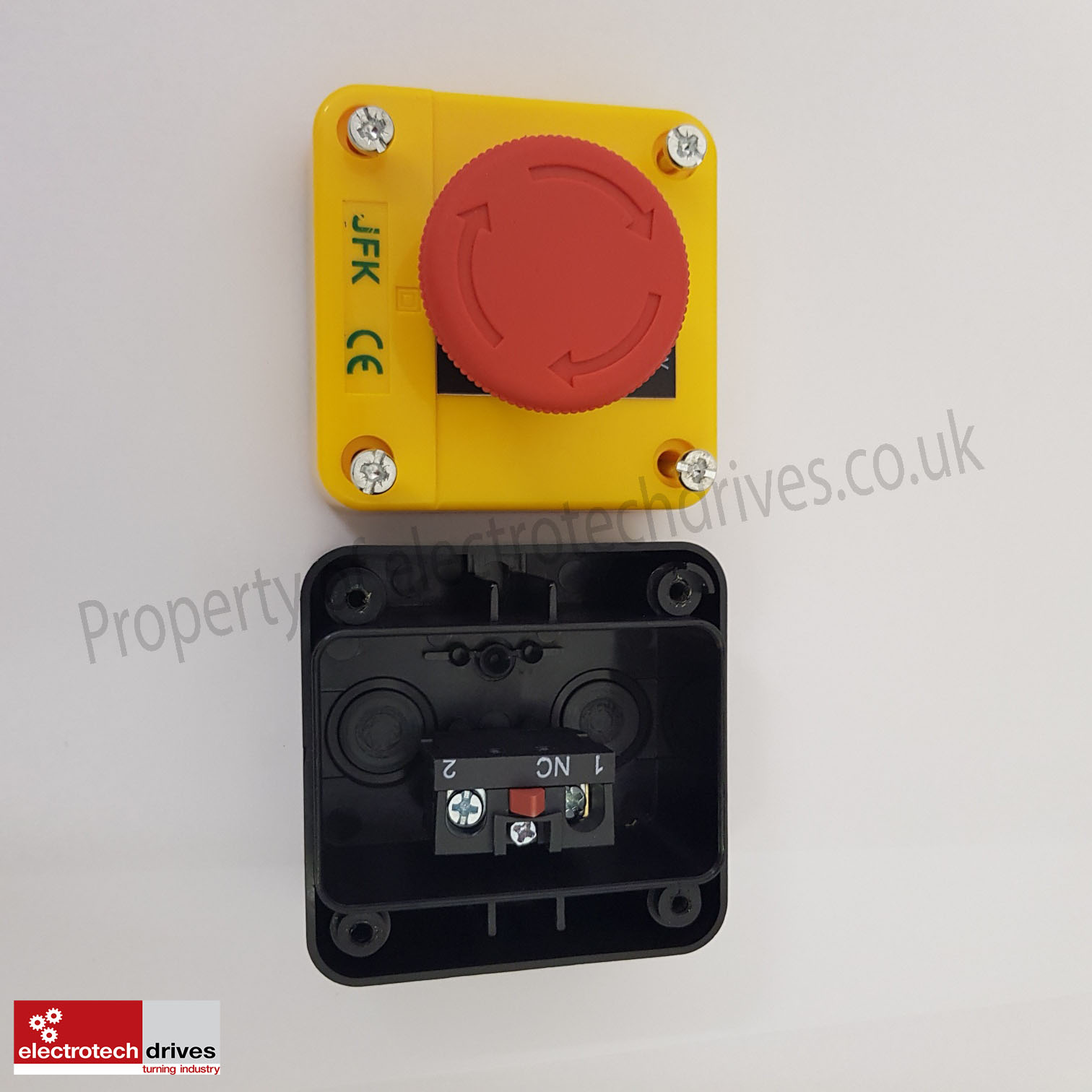Emergency stop button station, twist to release 1 N/C Contact Block UK ...