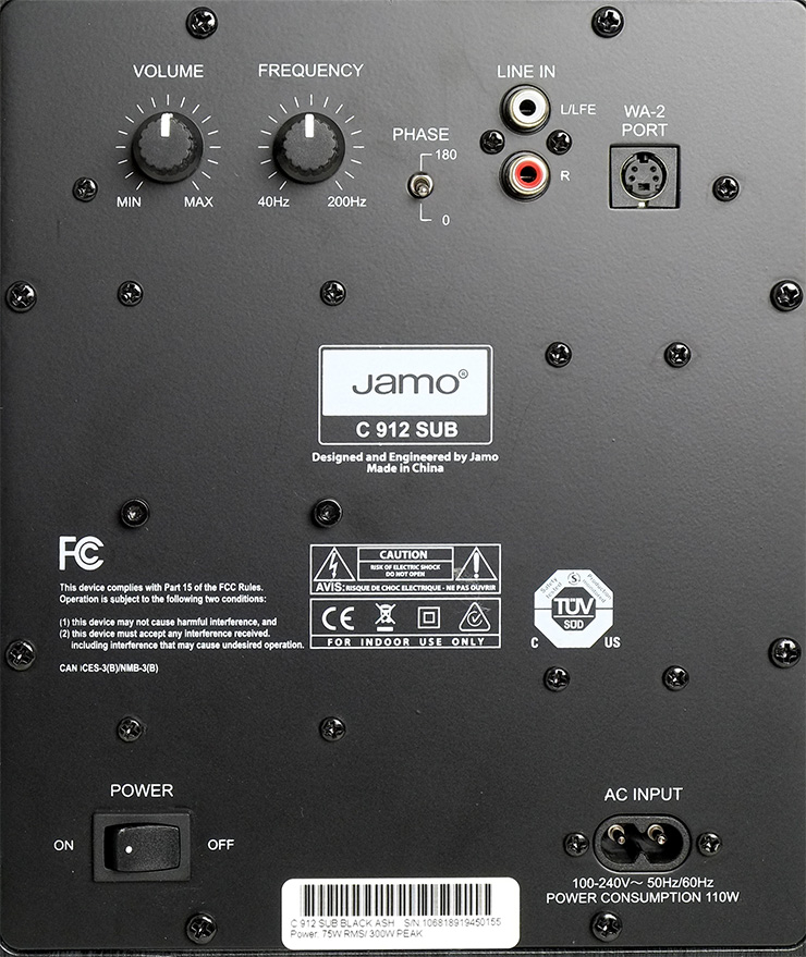 Jamo C912 SUB Subwoofer Black Ash Active Powered Sub eBay