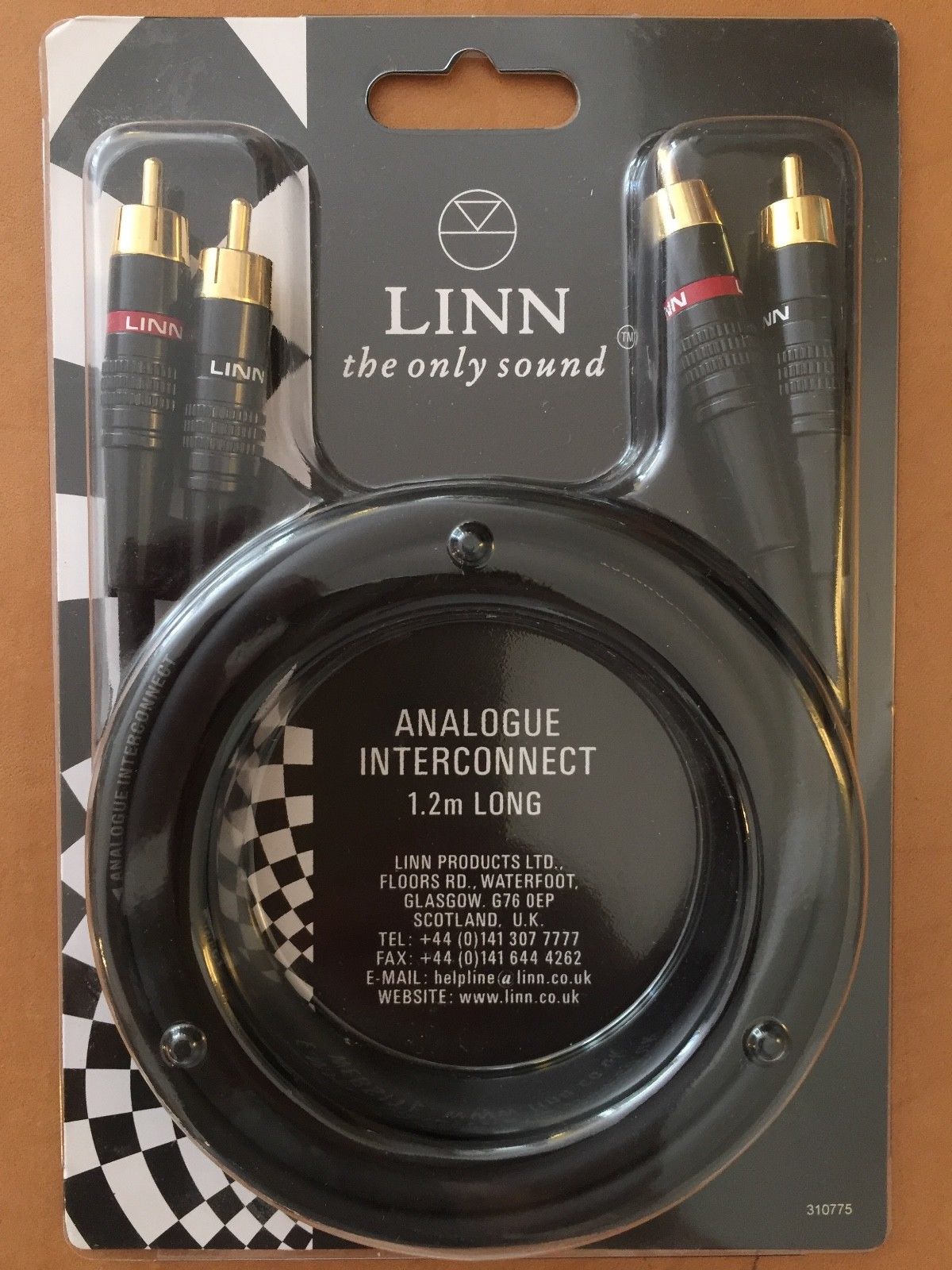 Linn BLACK RCA Interconnect Cable 1.2m Lead HiFi Phono Audio Quality