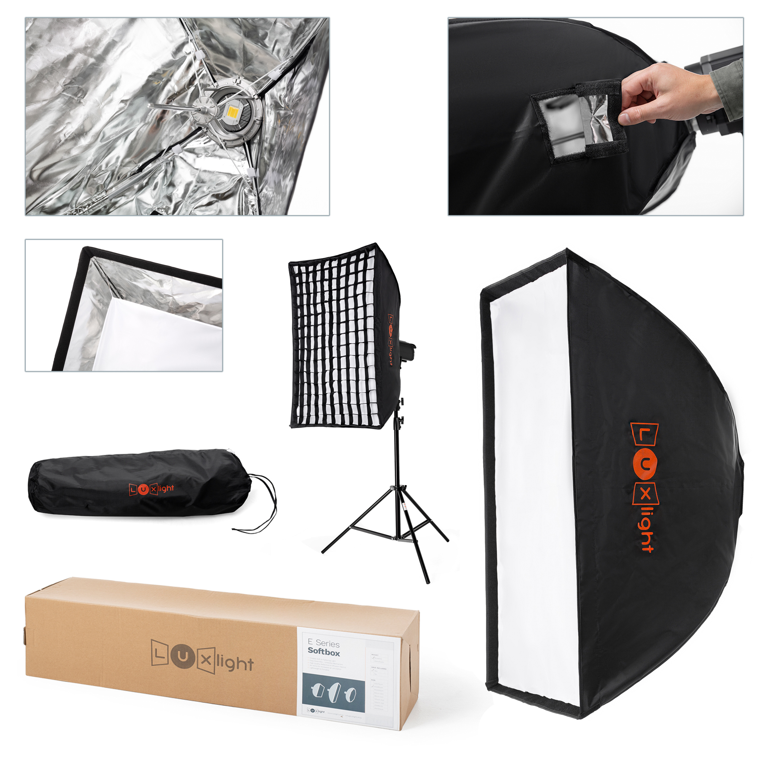 60x90cm Softbox & Grid Bowens Mount LuxLight® Portable