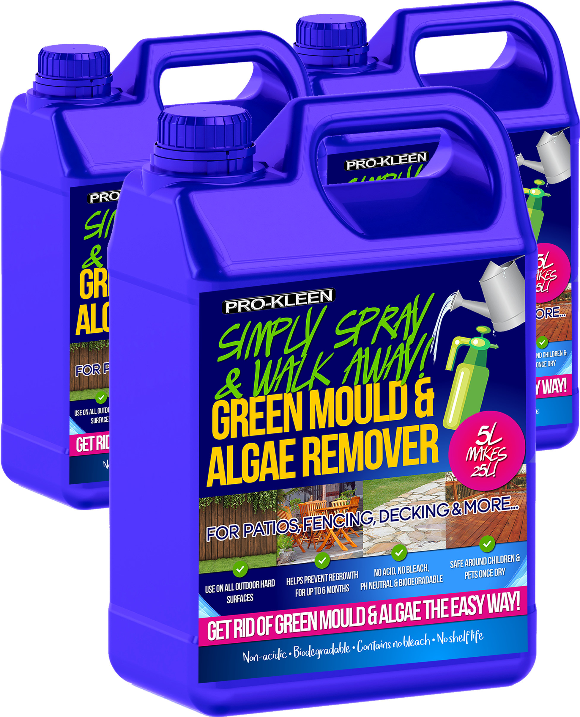 ProKleen Patio Cleaner Fluid Mould Algae Moss Killer 25 Stronger