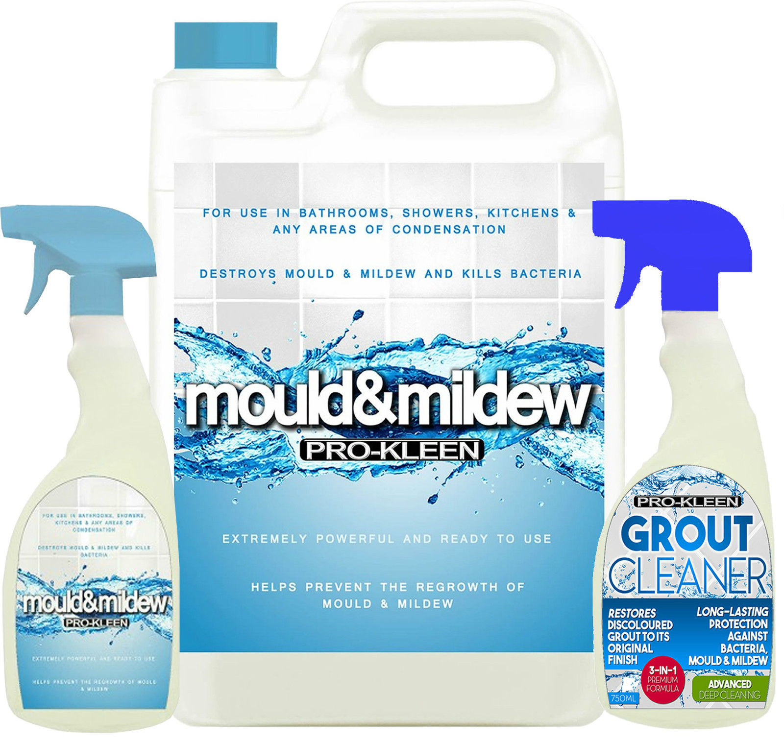 ProKleen Mould Remover Grout Cleaner Mildew Killer Spray Bathroom Damp