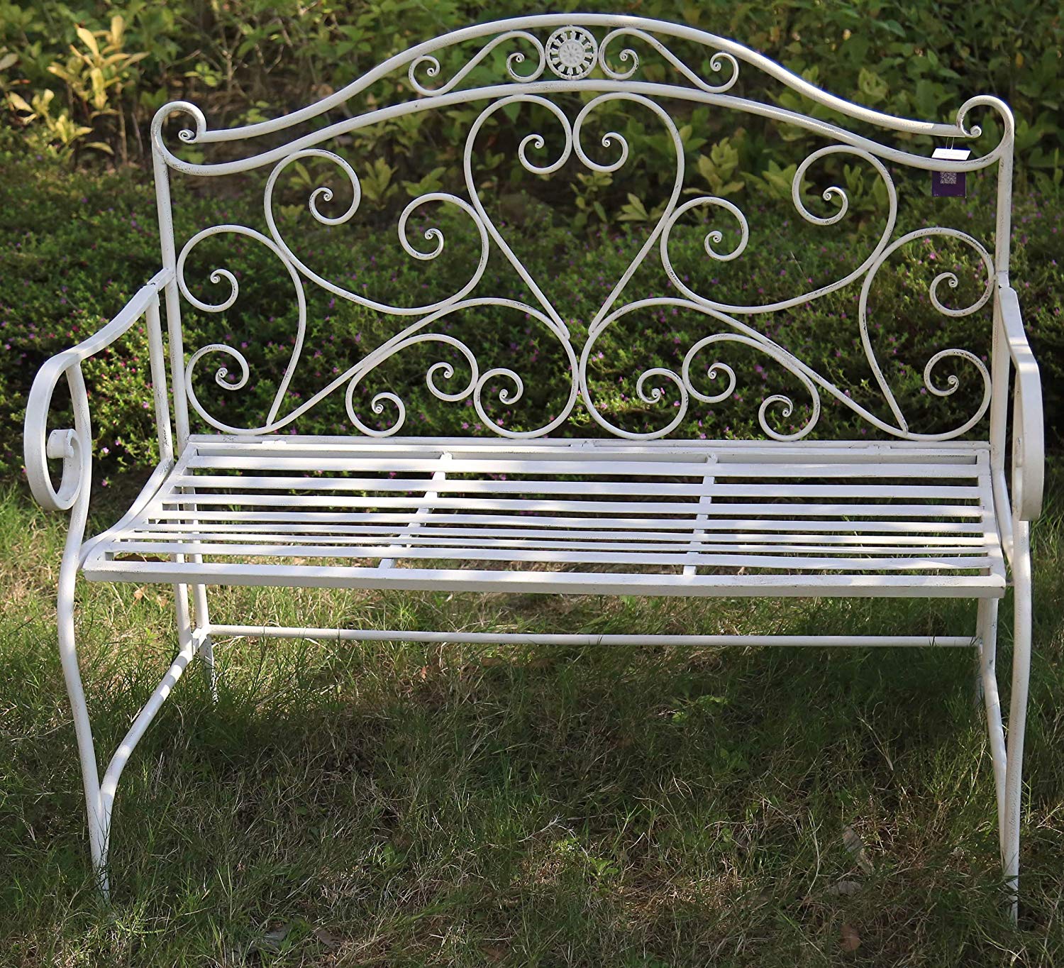 Metal Garden Bench Seat Patio Furniture Vintage Foldable Antique Patio