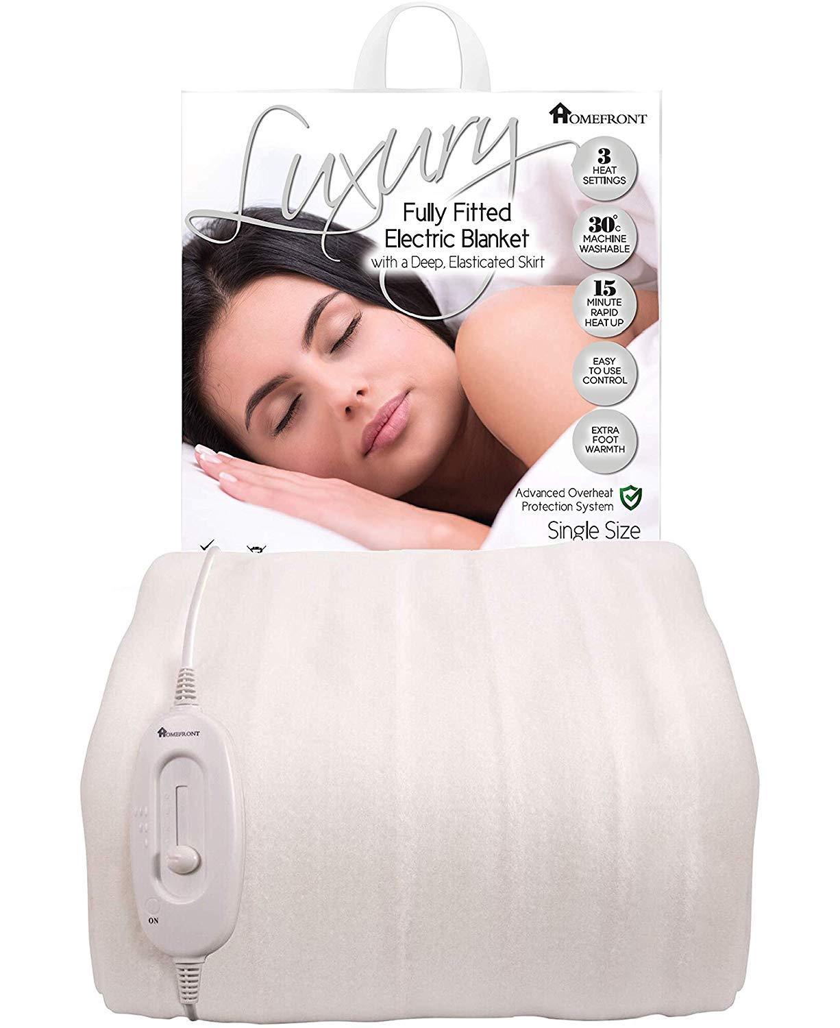 Electric Blanket Dual Control Fitted Mattress Bed Single Double Super