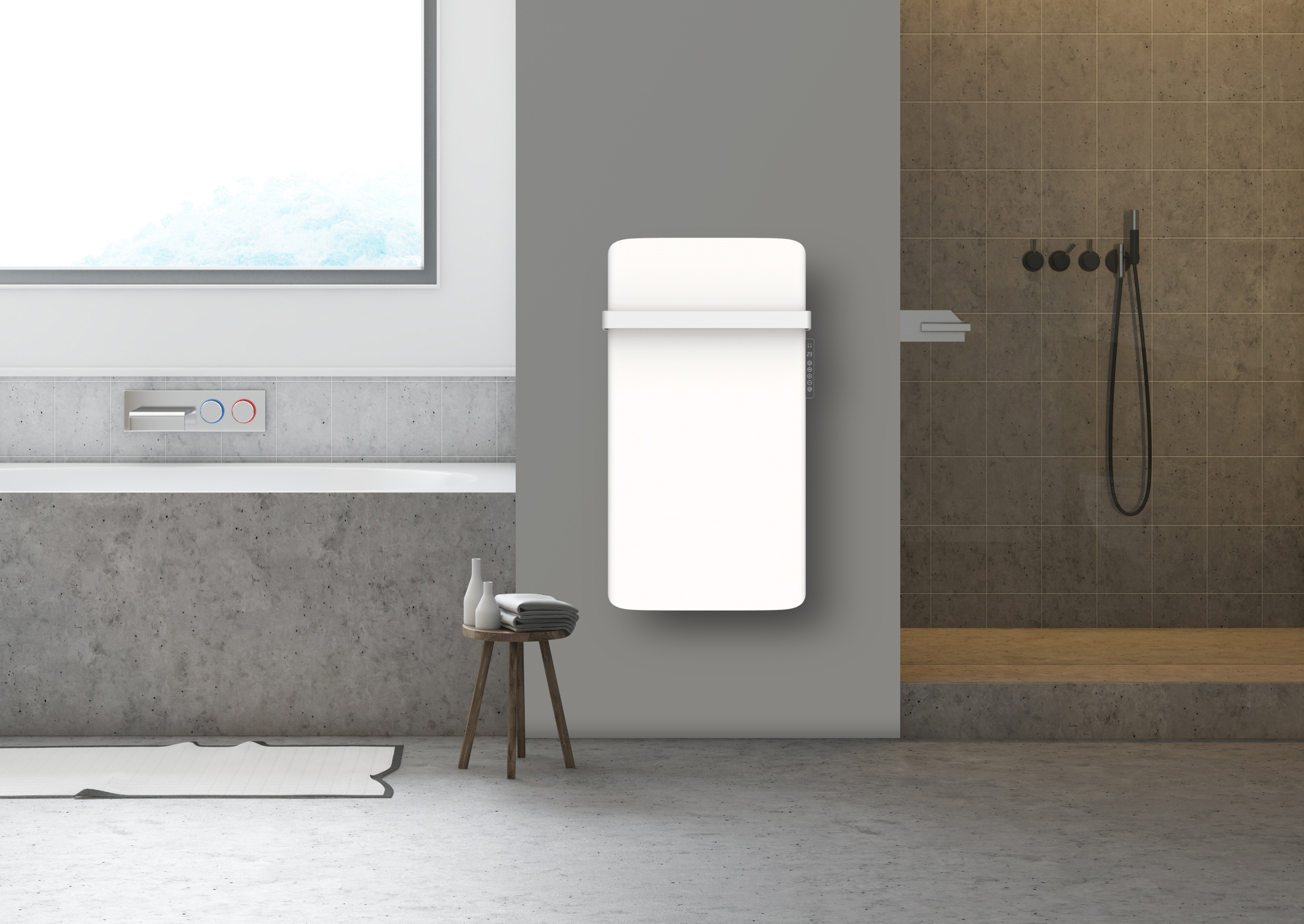 Panel Heater Vertical Radiator Bathroom Infrared Towel Warmer Slim Wall
