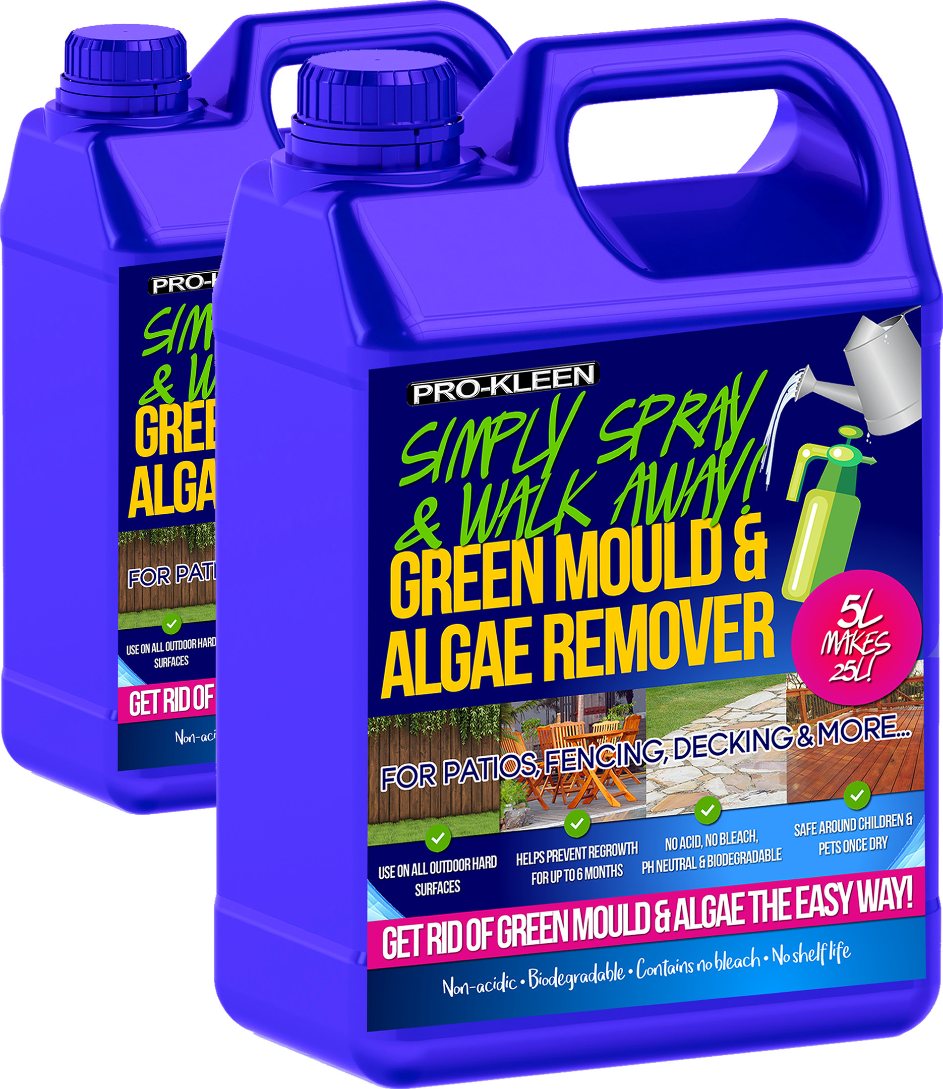 ProKleen Patio Cleaner 10L Mould Algae Moss Killer 25 Stronger Decking