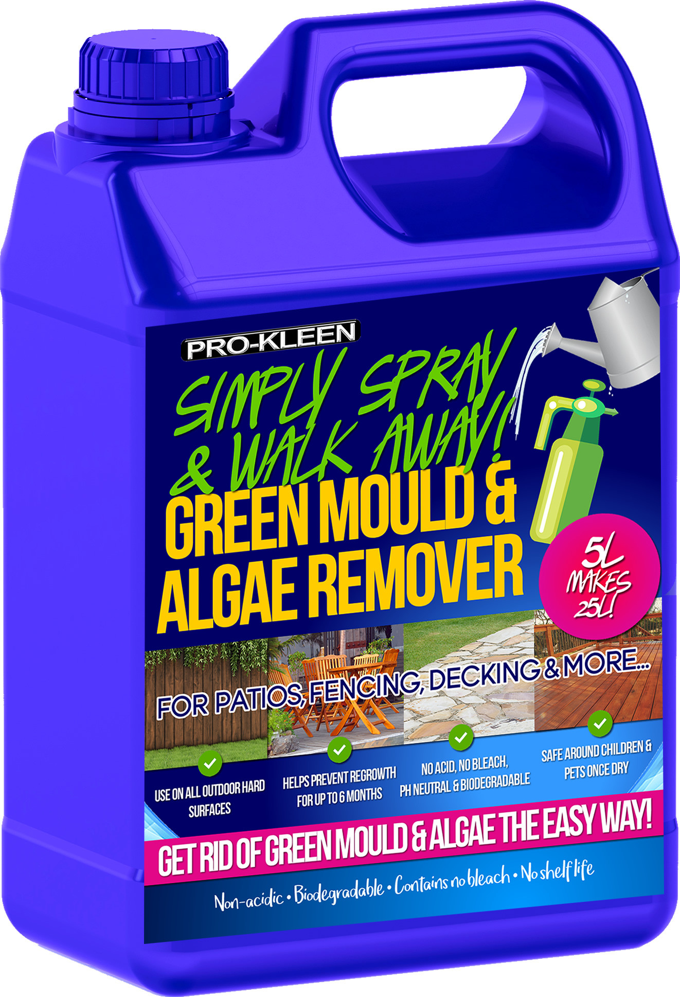 Prokleen Patio Cleaner Mould Algae Killer 5l 25 Stronger Drive