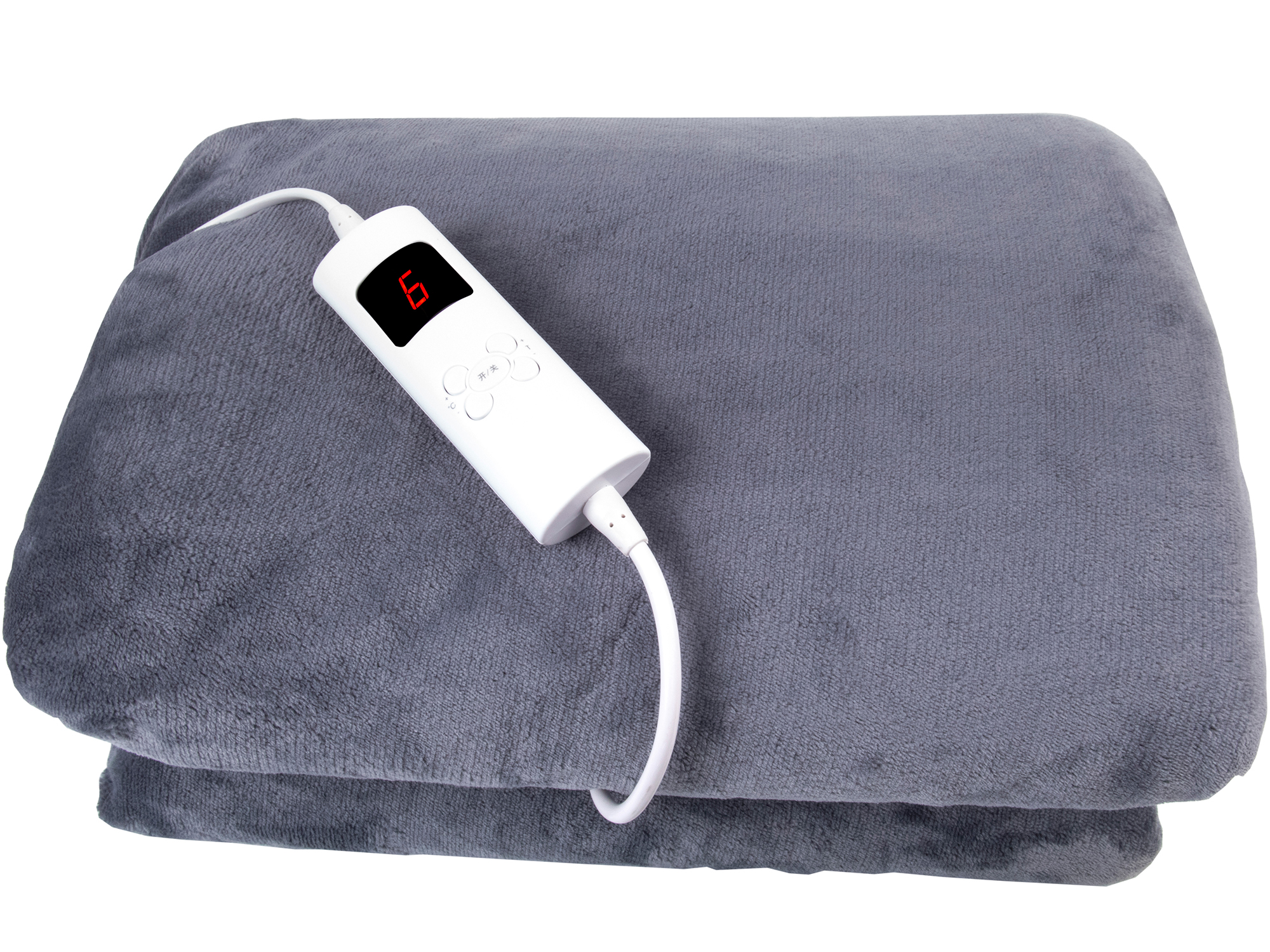 Heated Throw Electric Over Blanket Grey Digital Control Large Washable Fleece eBay