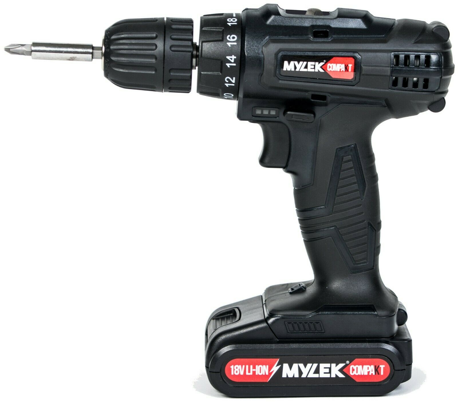 Mylek 18V Cordless Drill Driver Screwdriver LiIon Fast Charge 131