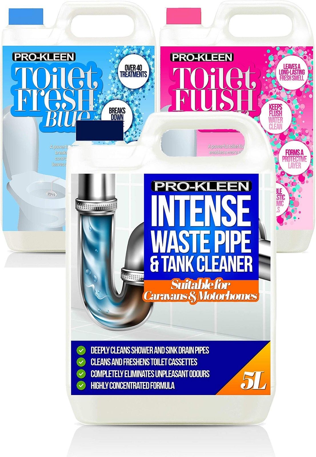 ProKleen Caravan and Motorhome Pipe Cleaner with Pink and Blue Toilet