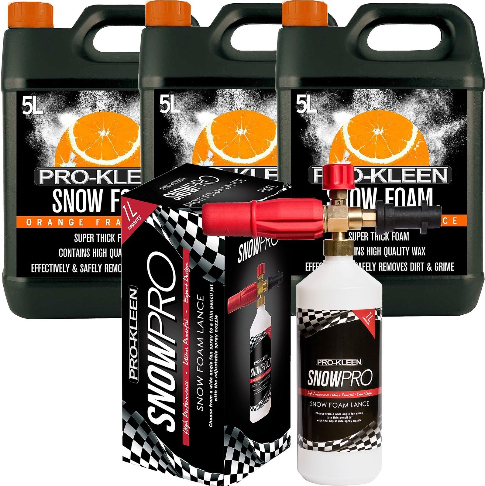 ProKleen Orange Snow Foam With Snow Foam Lance Pressure Washer Car