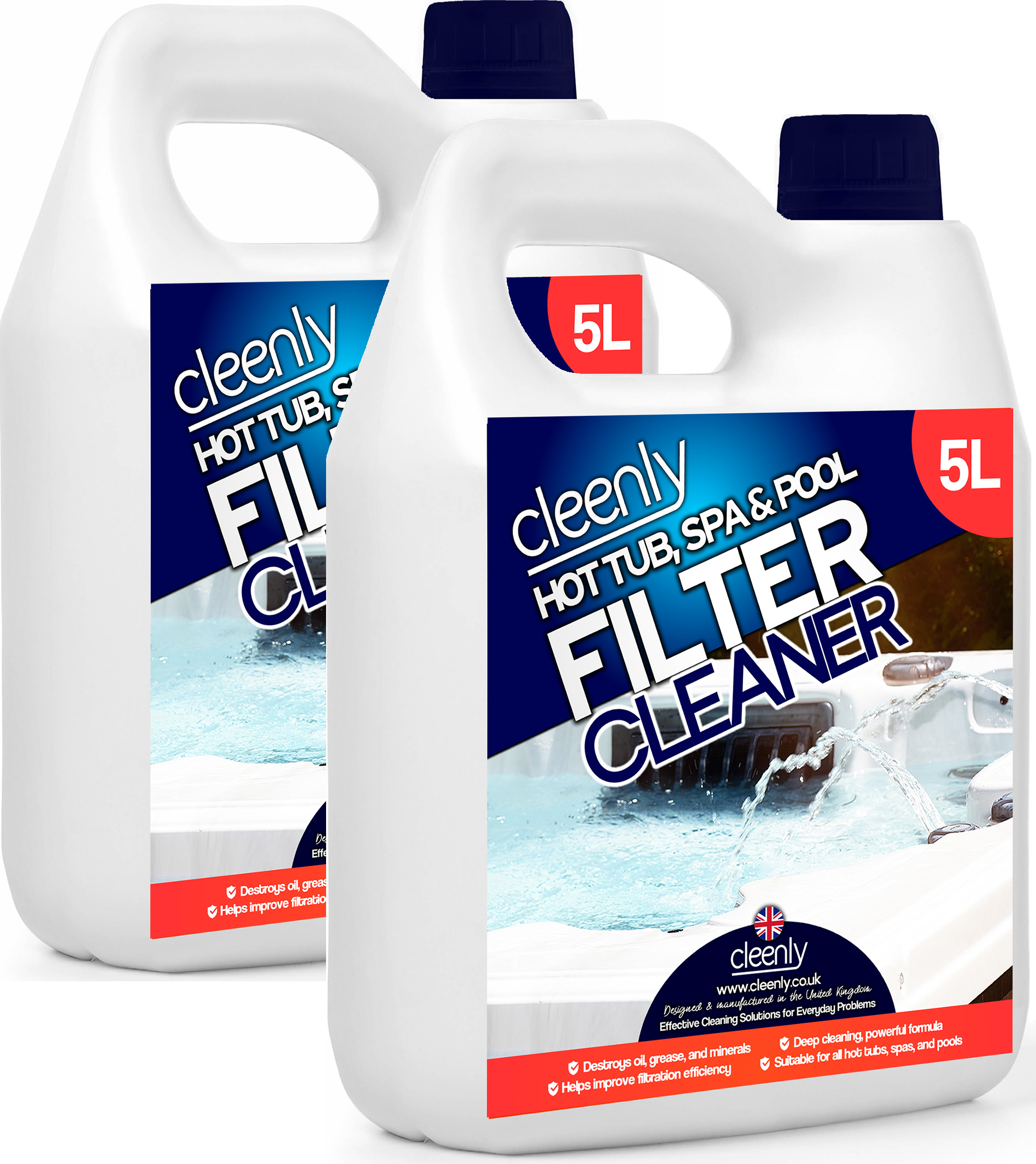 Hot Tub Hygienic Filter Cartridge Cleaner Hot Tubs Pools Oil Grease
