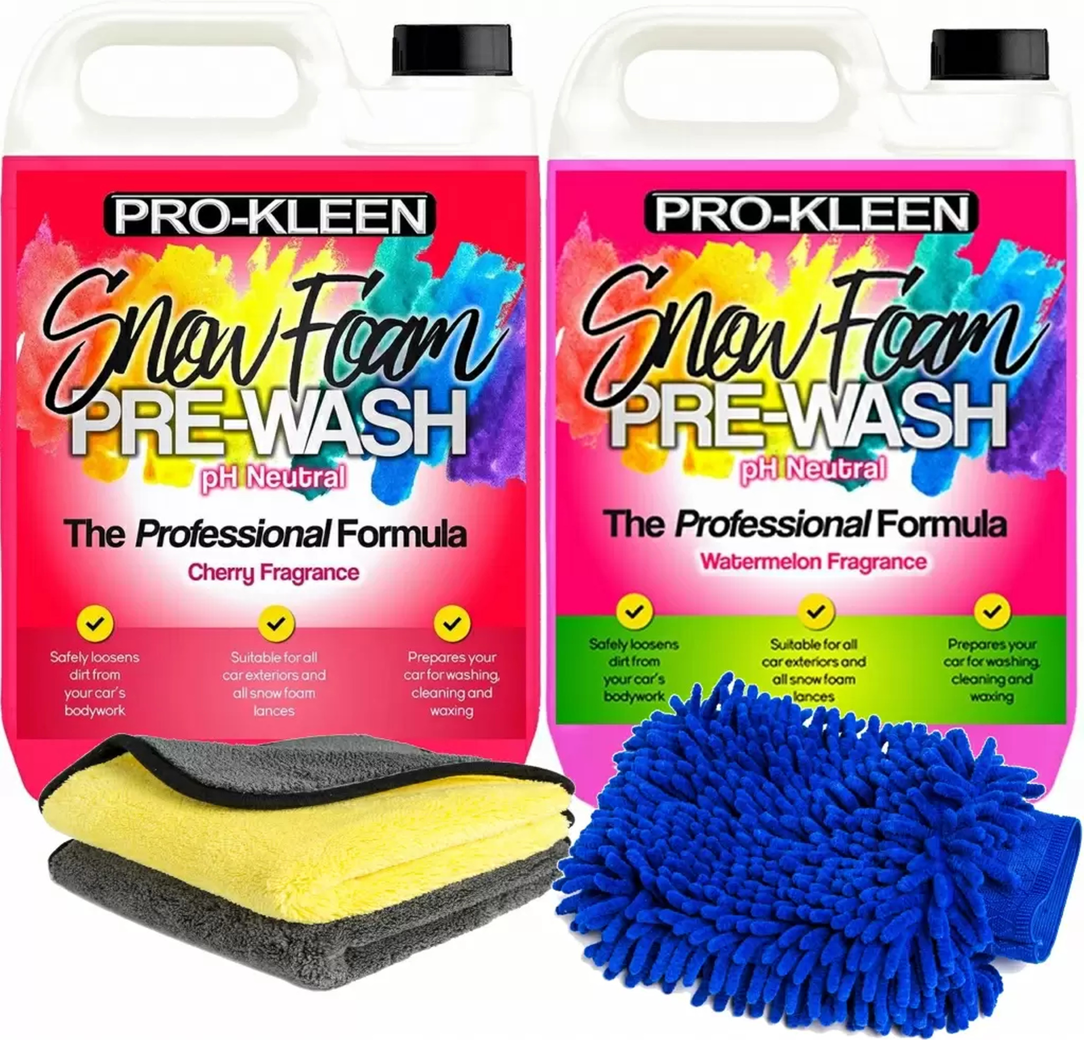 Prokleen Car Shampoo Pre Wash Snow Foam Cleaner Microfibre Cloths Mitt