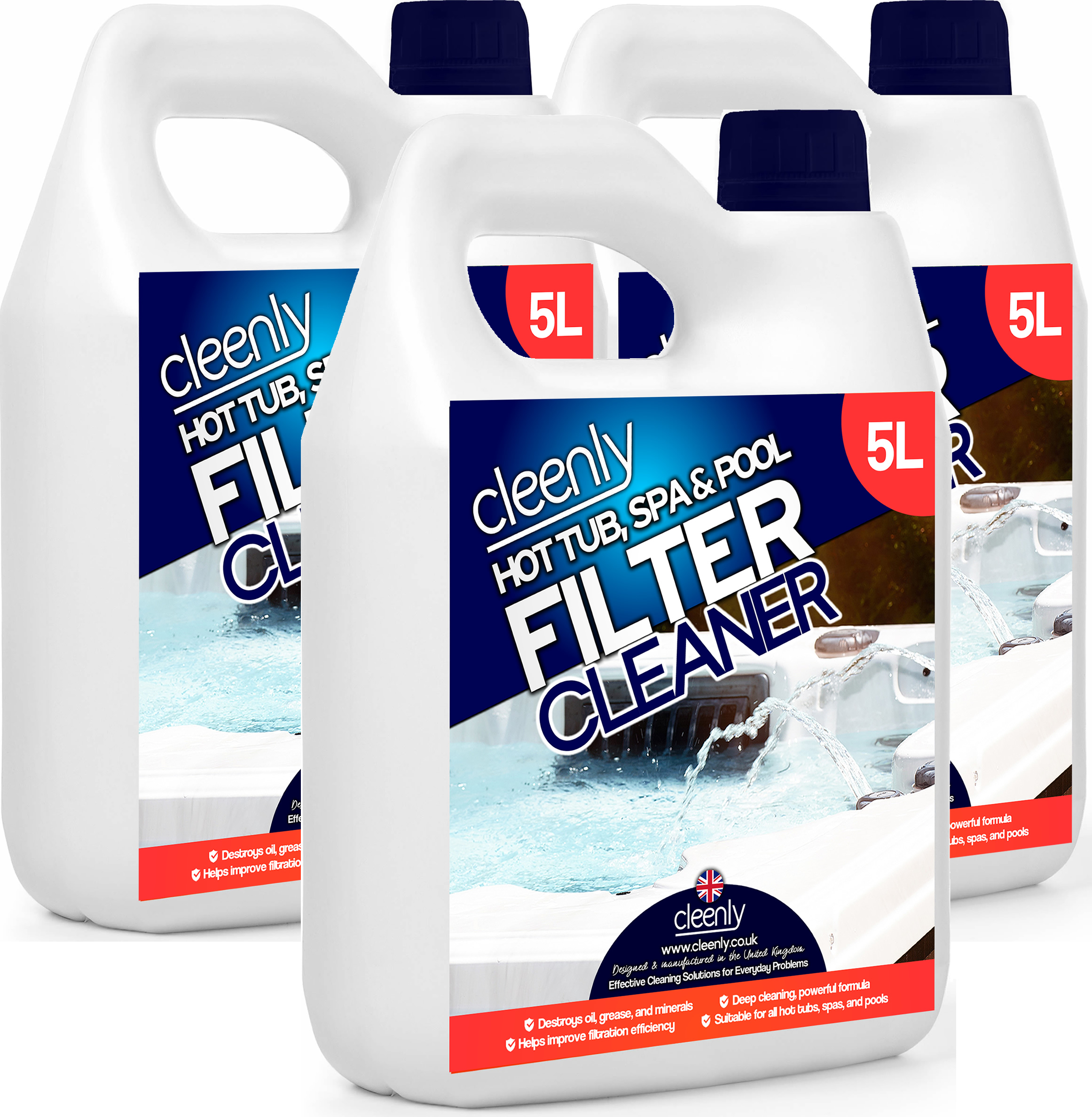 Hot Tub Hygienic Filter Cartridge Cleaner Hot Tubs Pools Oil Grease