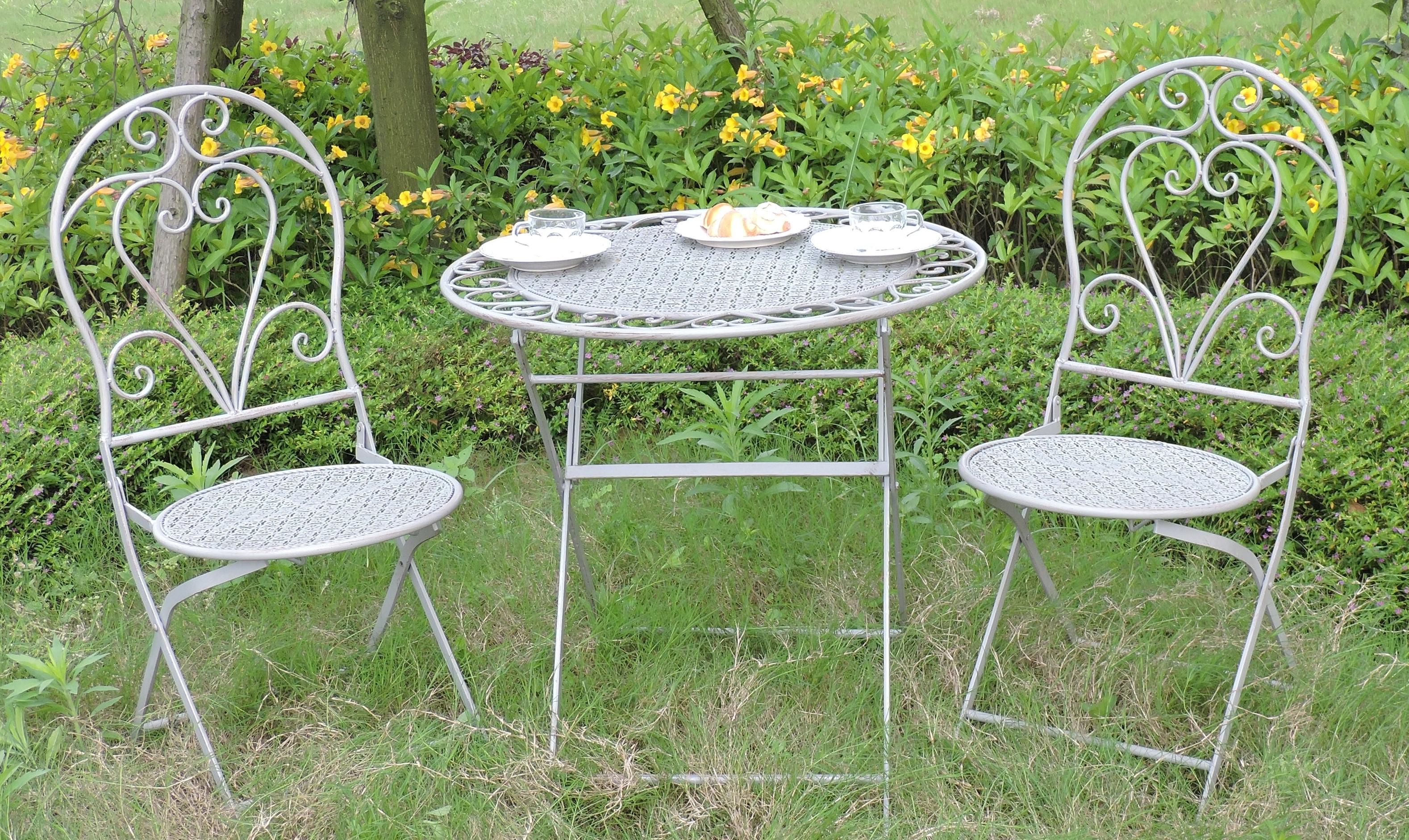 Garden Bistro Set Metal Patio Furniture Table Chairs Garden 3 Piece