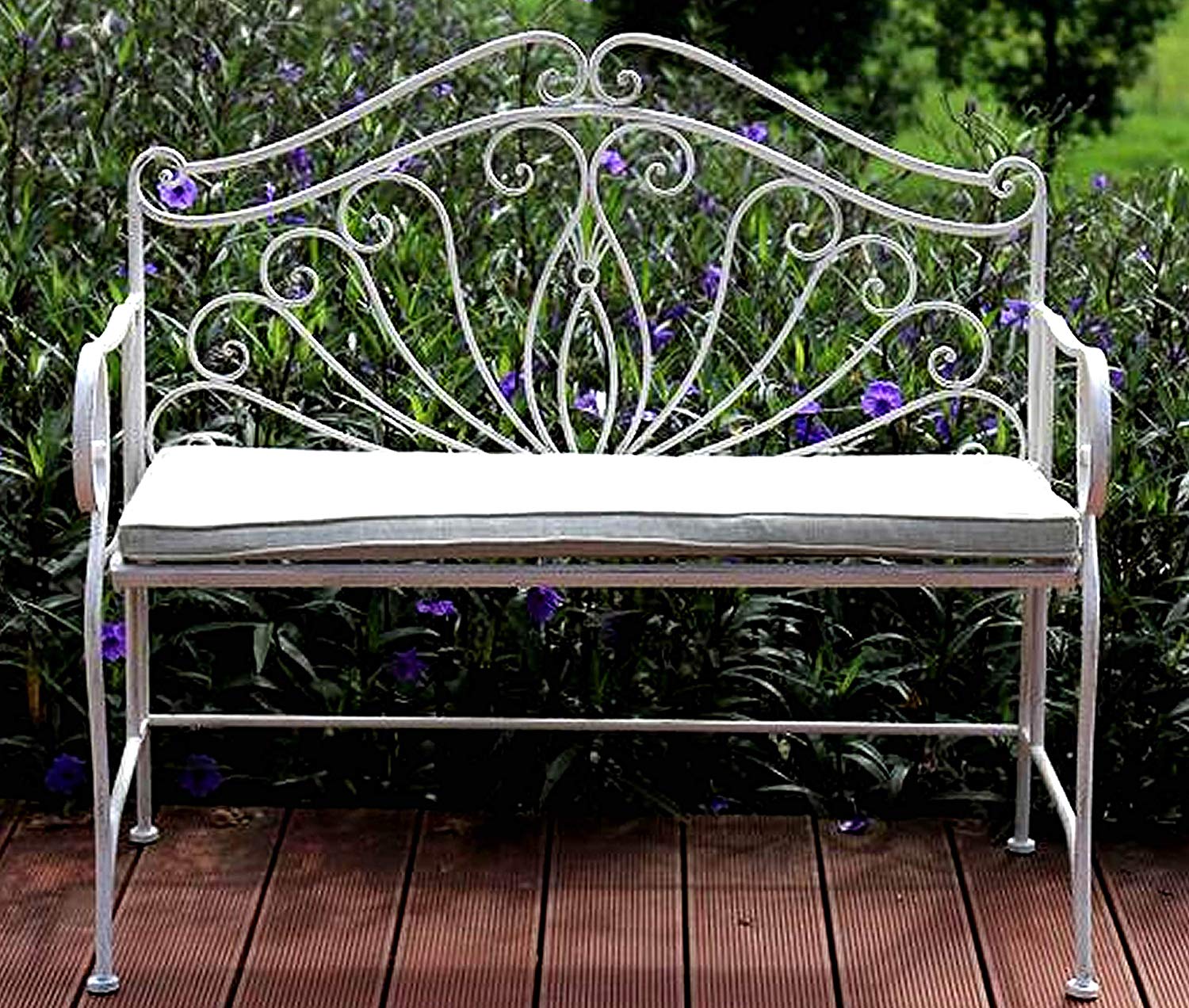 Garden Bench Seat Patio Furniture Foldable Metal Vintage Antique