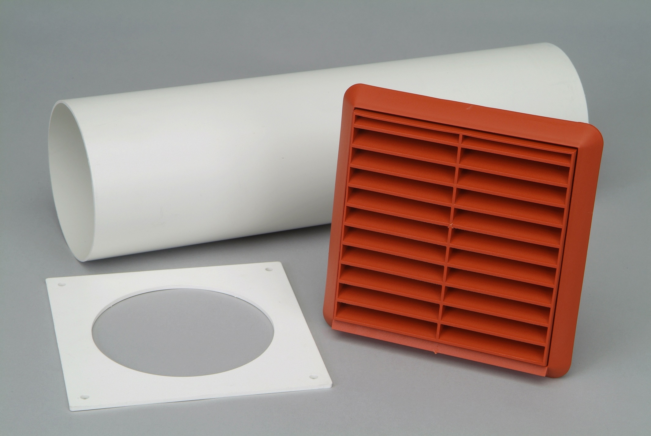 Wall Vent Kit Tumble Dryer External Pipe Outlet Fixed Grille Terracotta