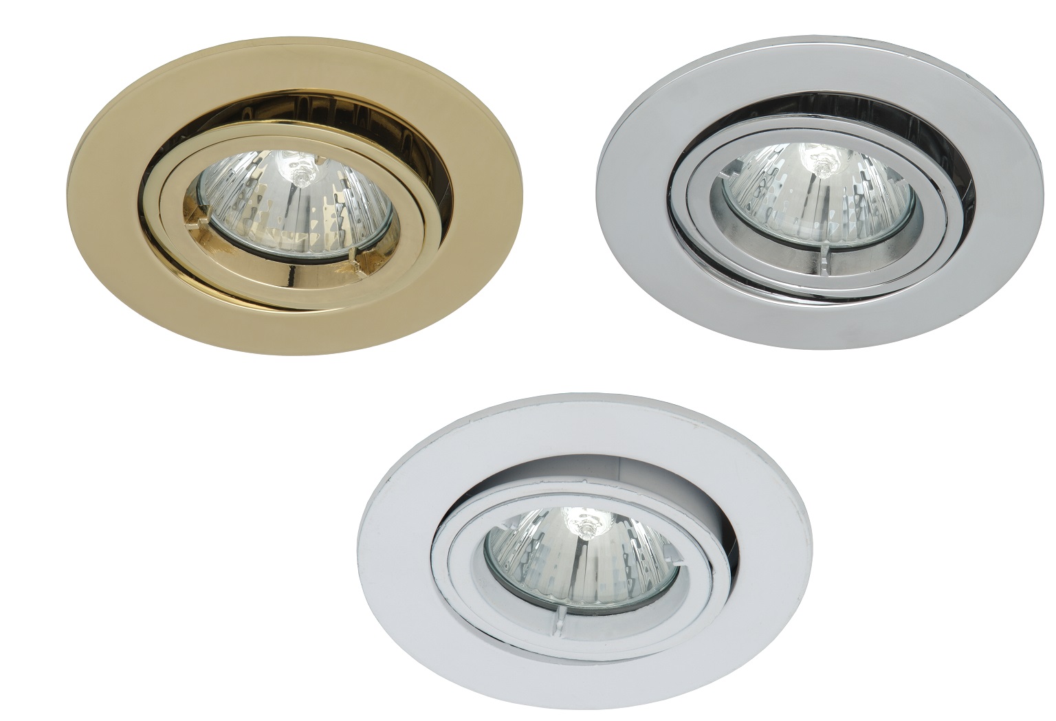 GU10 240V Mains Recessed Adjustable Tilt Rotate Downlights Chrome White ...