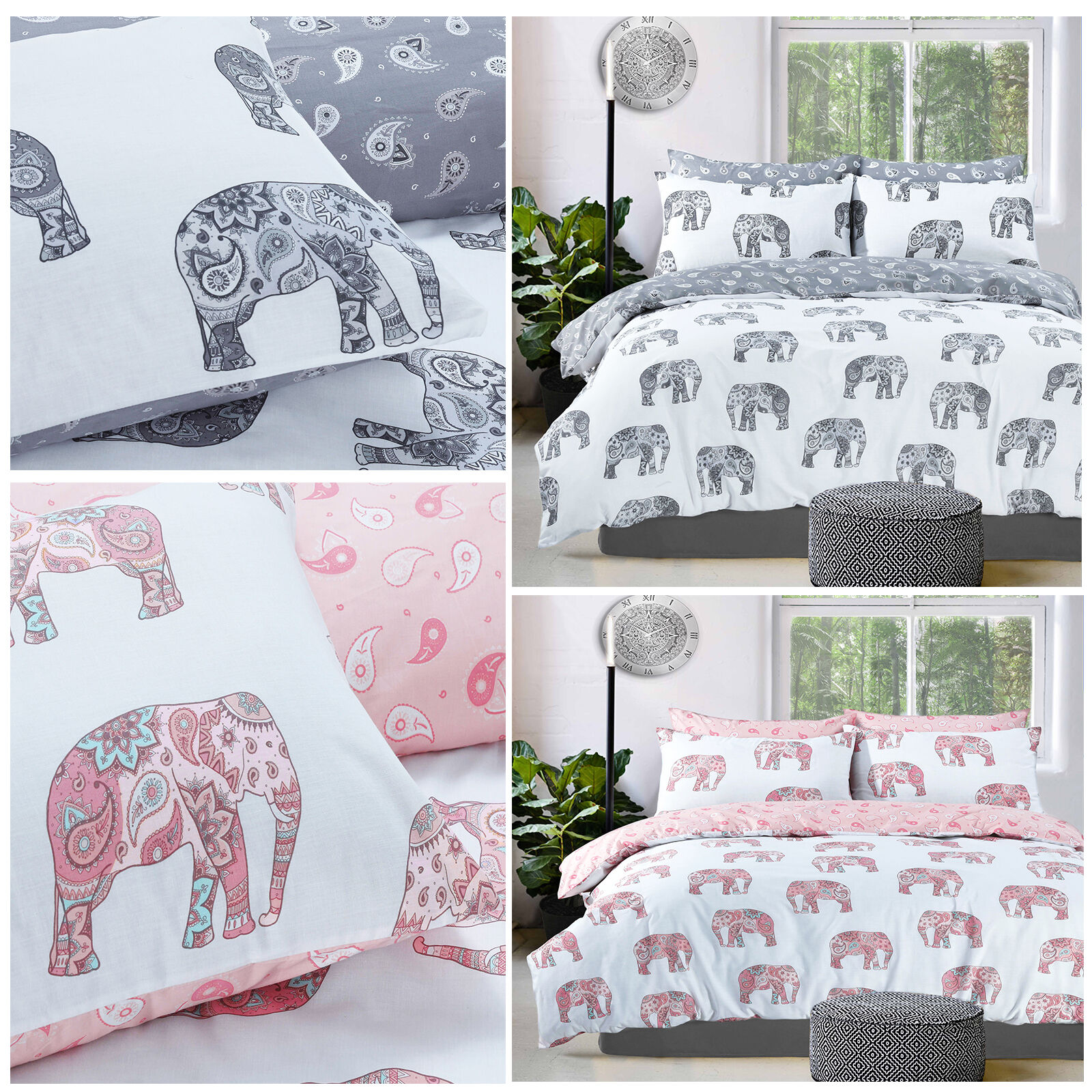 Elephant Animal Print Duvet Cover Bedding Quilt Set And