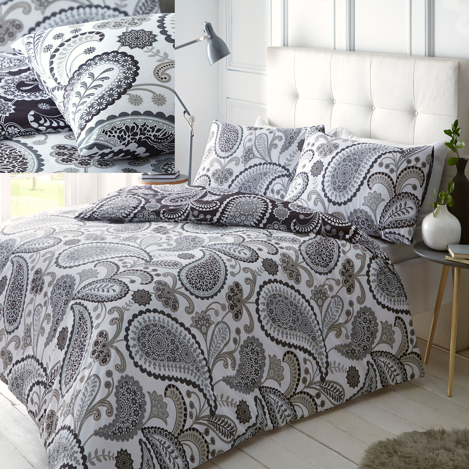 black-grey-modern-paisley-duvet-cover-pillowcase-set-single-double