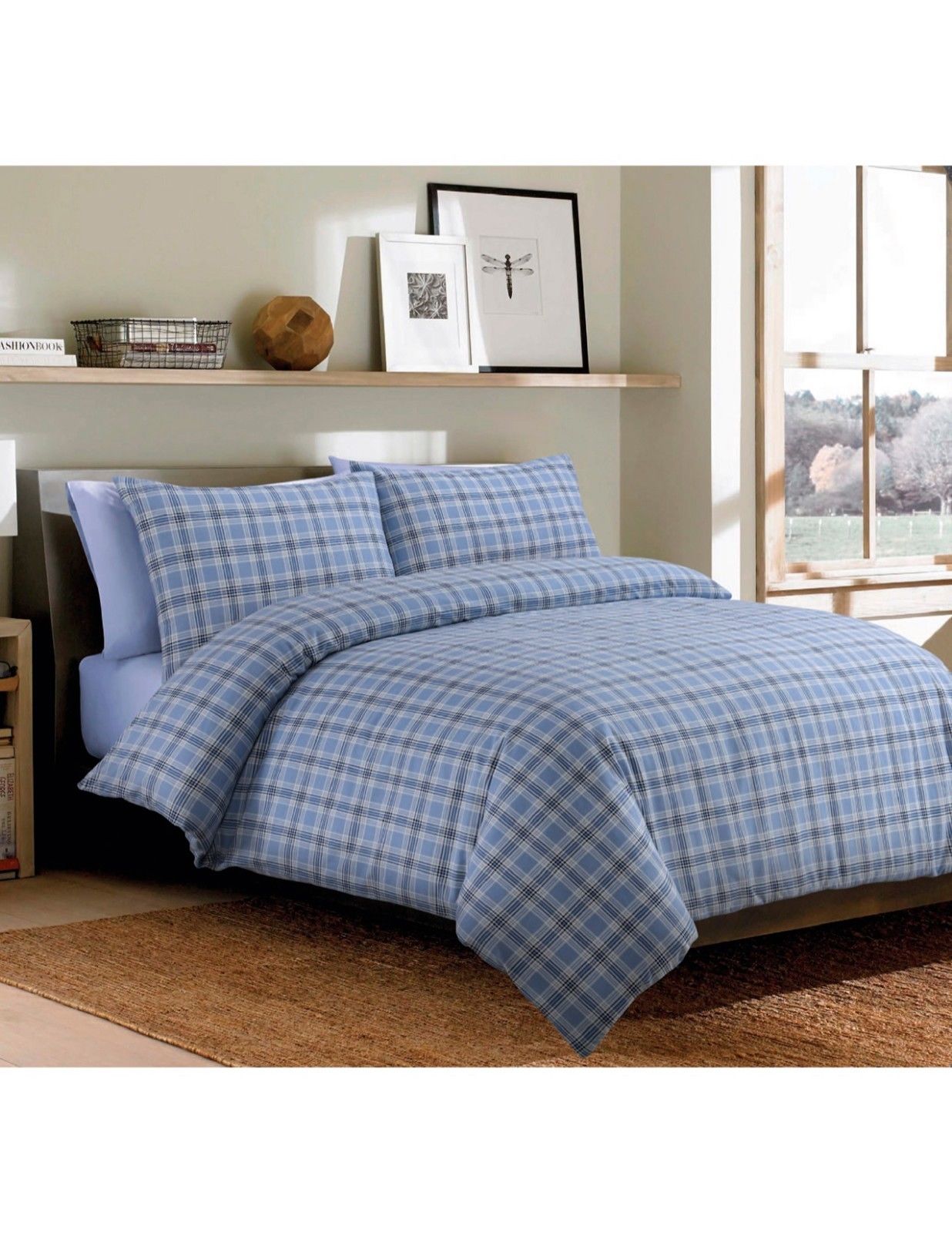 Double Flannel Check 100 Brushed Cotton Flannelette Duvet Cover