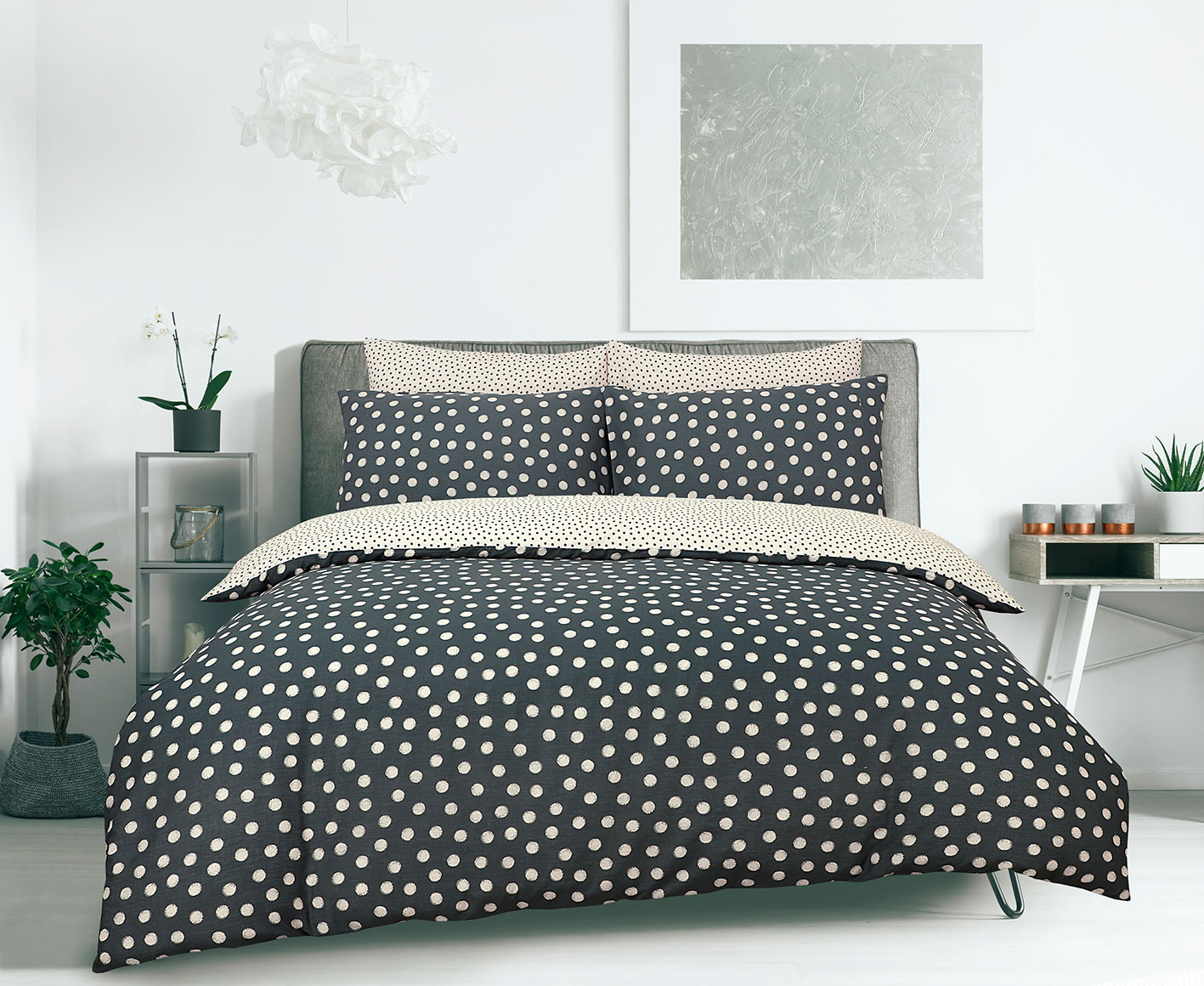 Polka Dot Duvet Cover Bedding Set Single Double King Superking