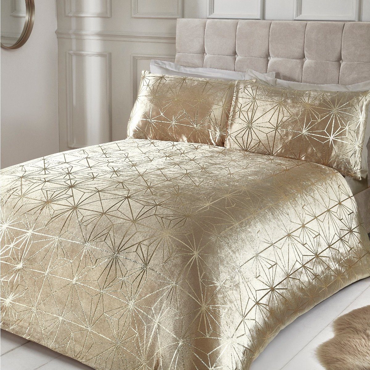 gold duvet cover set