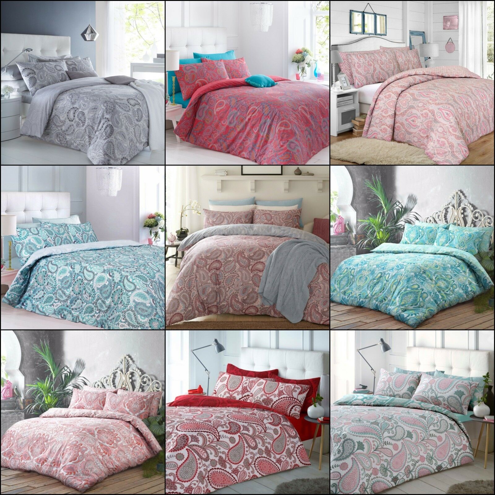 Luxury Moroccan Coral Duvet Cover Set Pillowcases Single Double