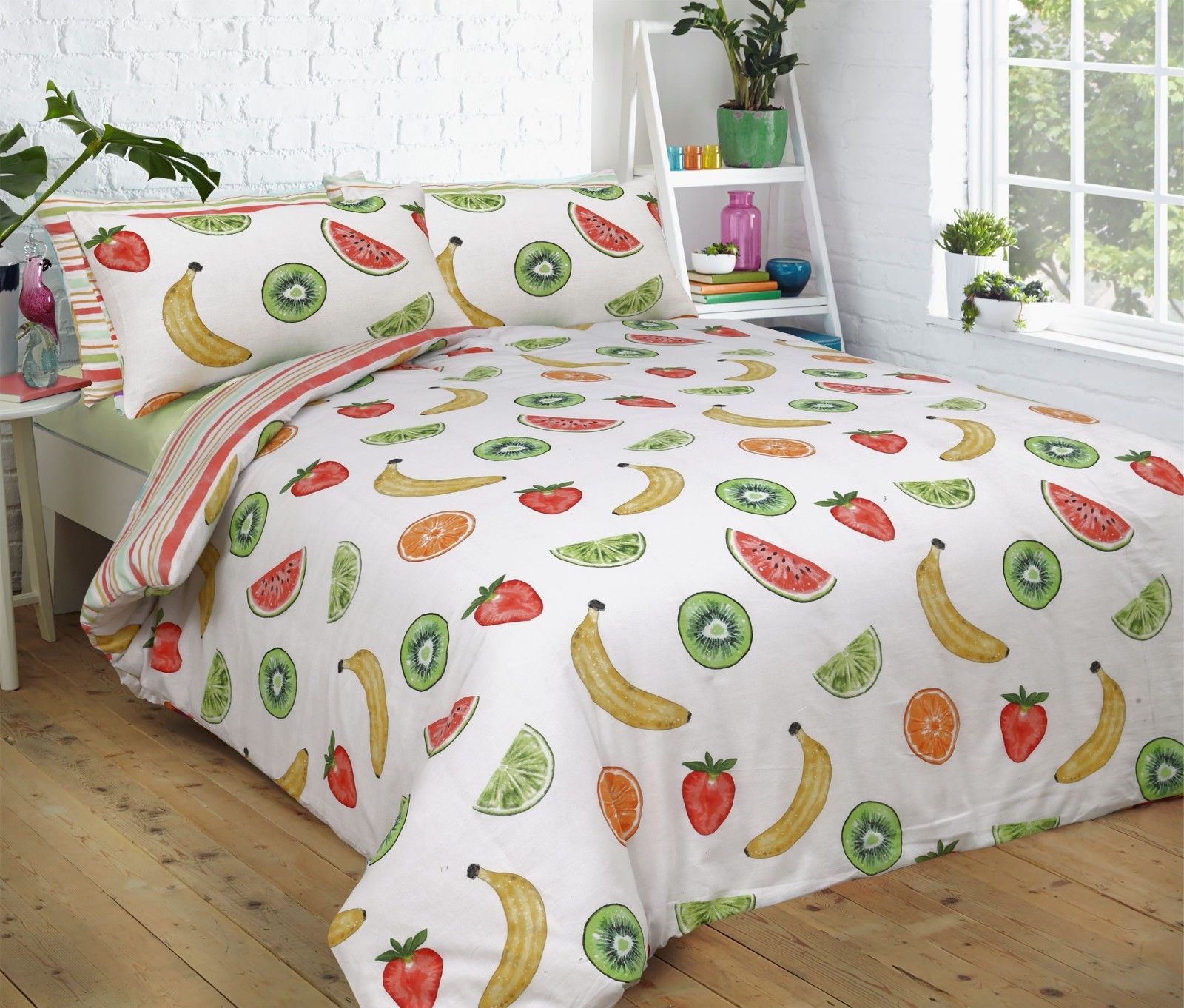 Tropical Tutti Fruity Banana Watermelon Duvet Covers Reversible Tropical Tutti Fruity Banana Watermelon Duvet Covers Reversible Bedding Sets