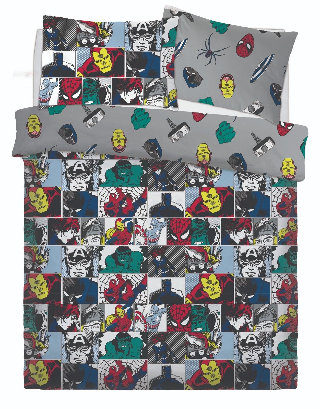 Disney Character Spiderman Mickey Mouse Reversible Duvet Cover Kids Bedding Set
